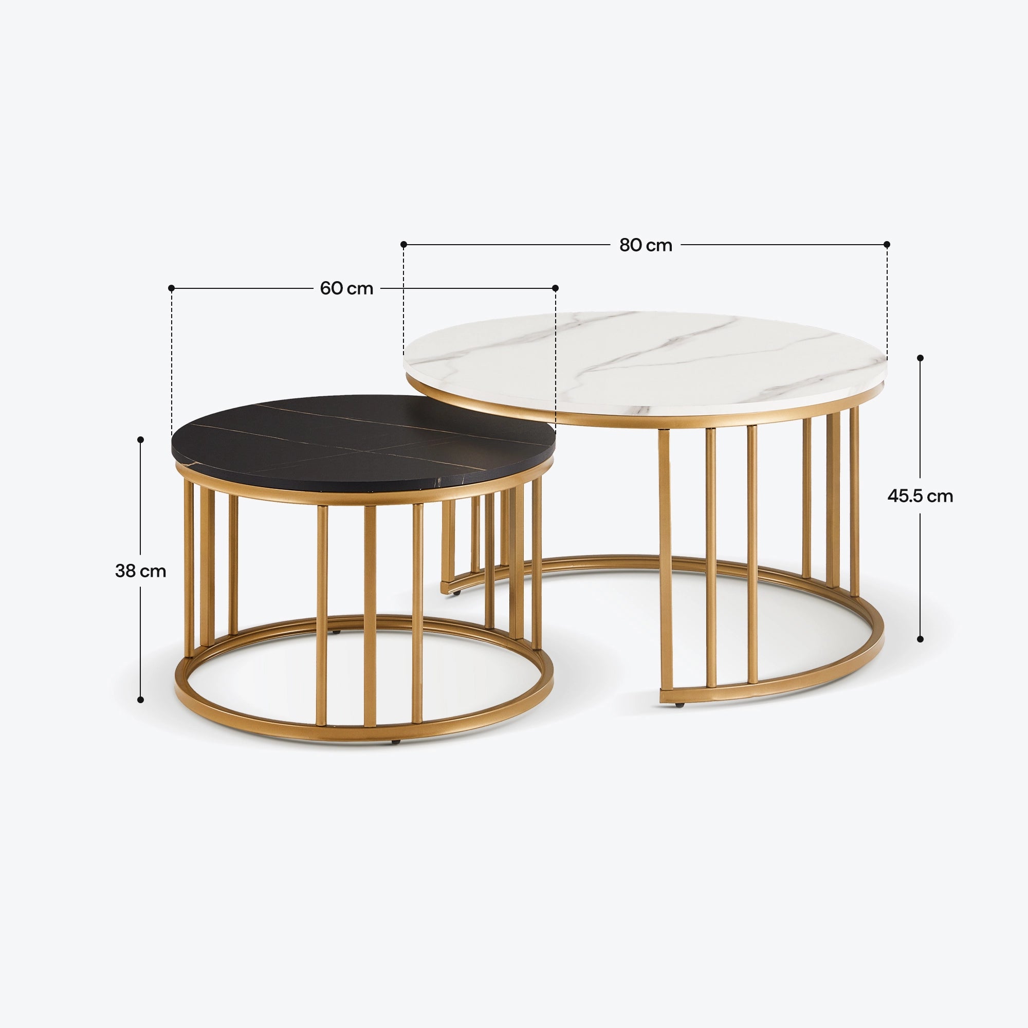 Lepore Marble Nesting Coffee Table Set