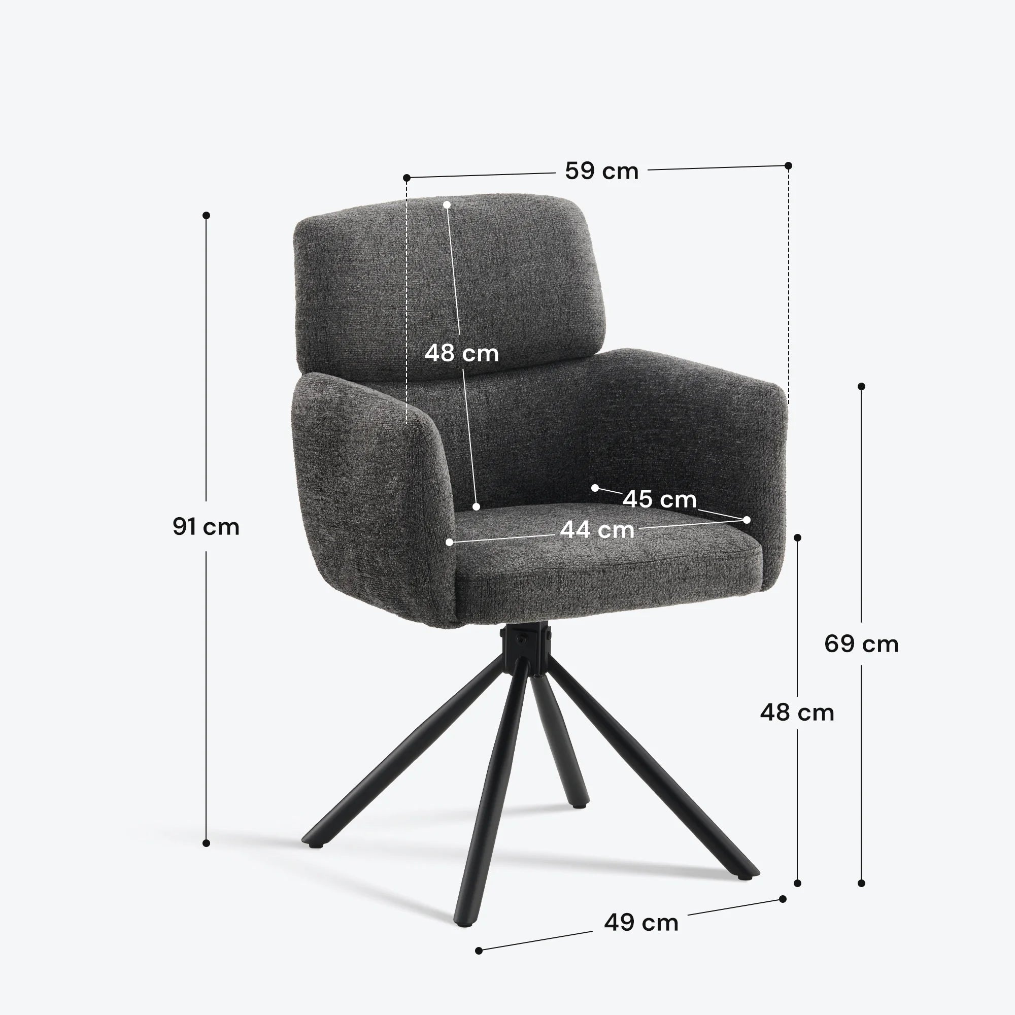 Castoro Chenille Swivel Chair