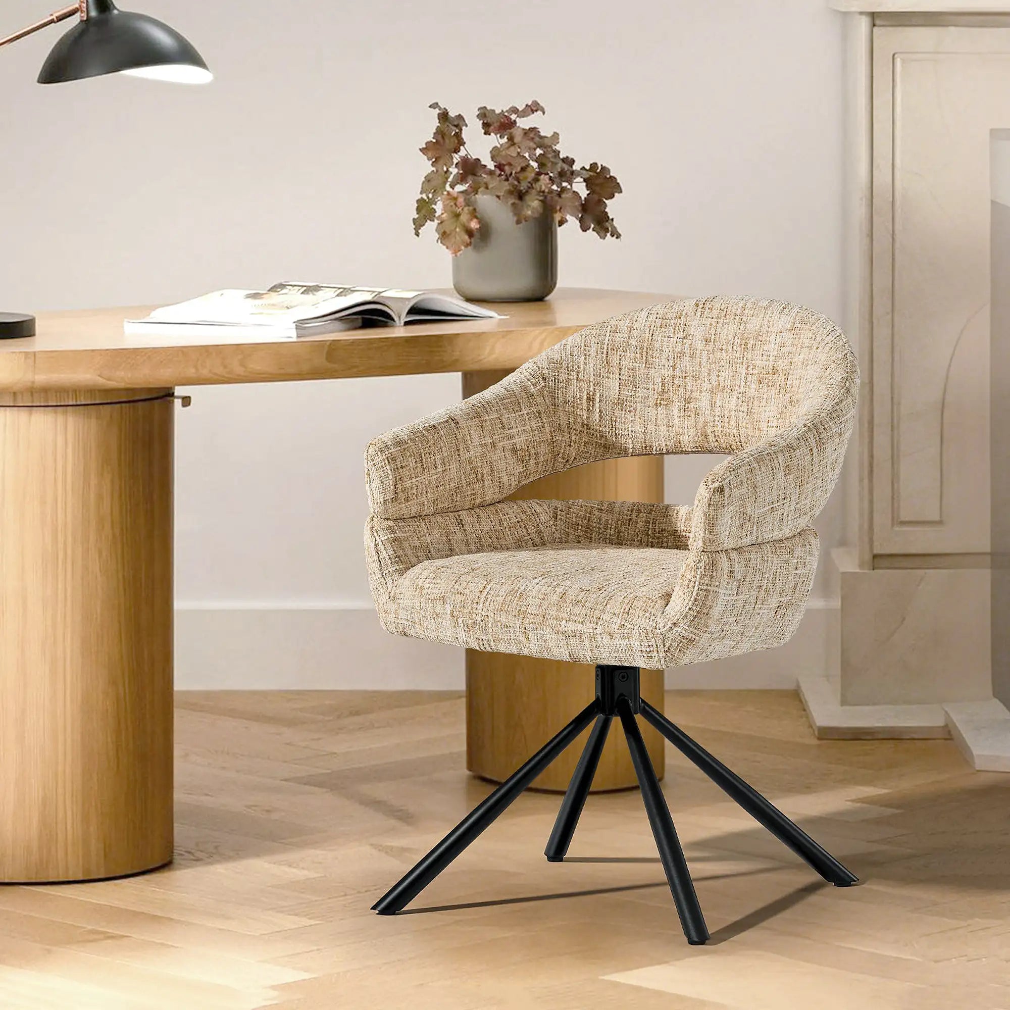 Clarice Chenille Swivel Chair