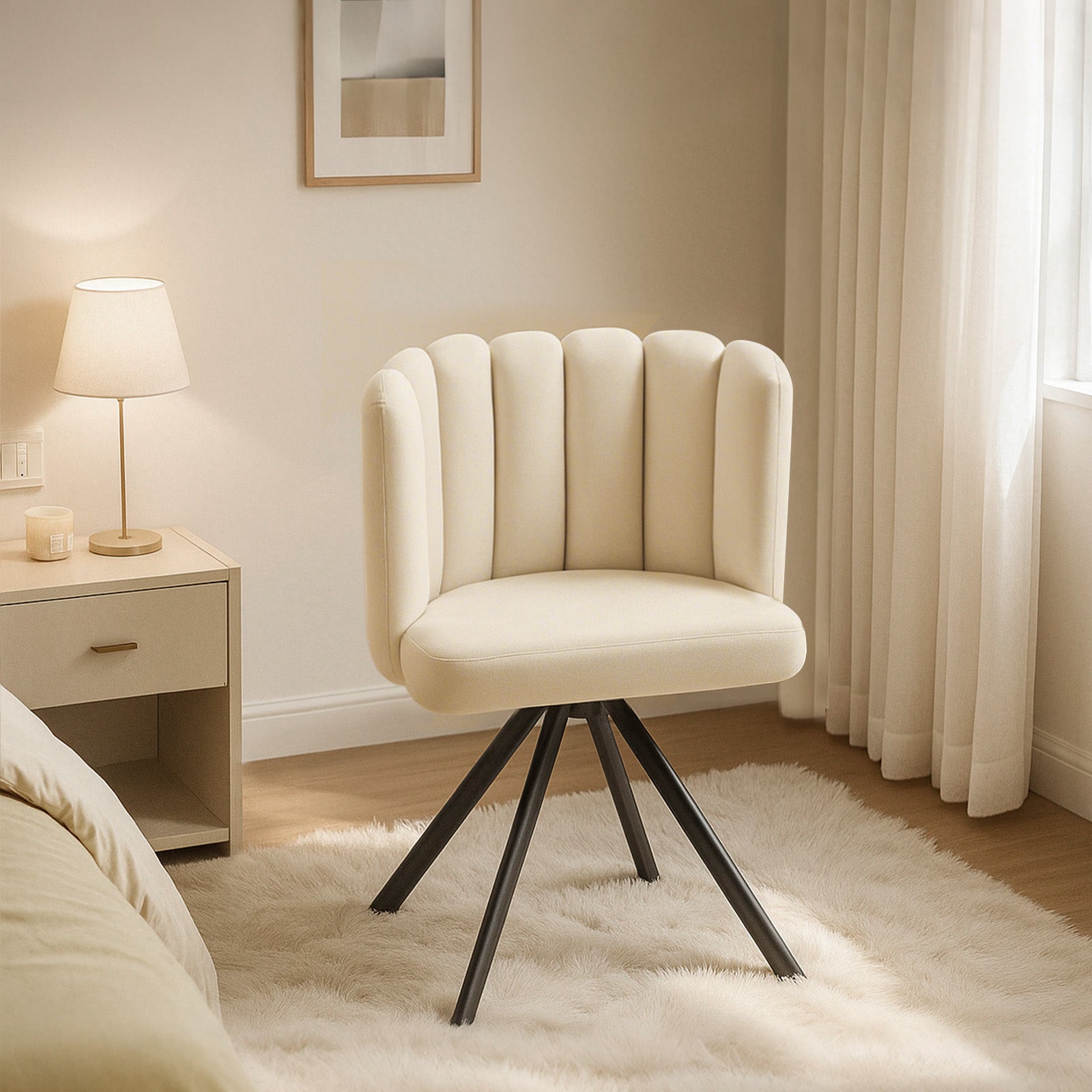 Fleur Velvet Swivel Chair