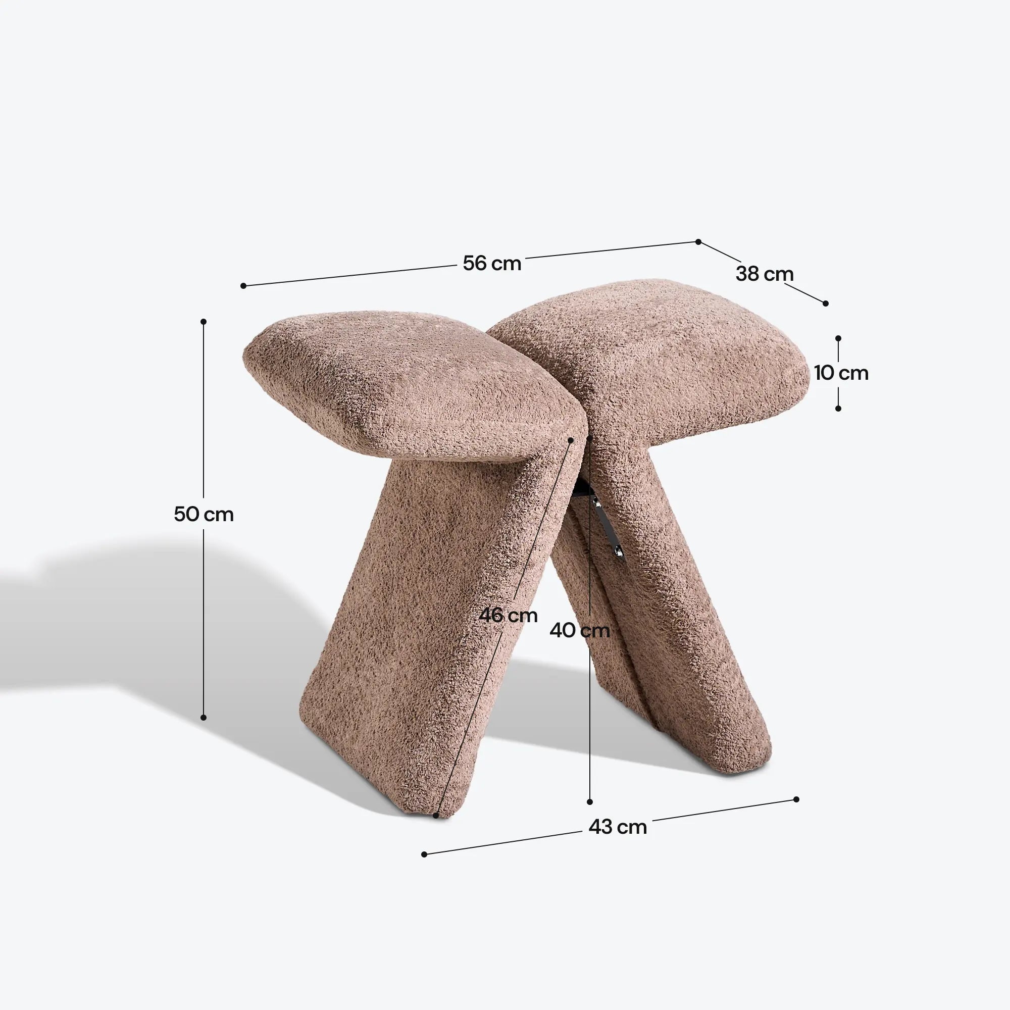 Faye Bouclé Accent Stool, Designer Edition