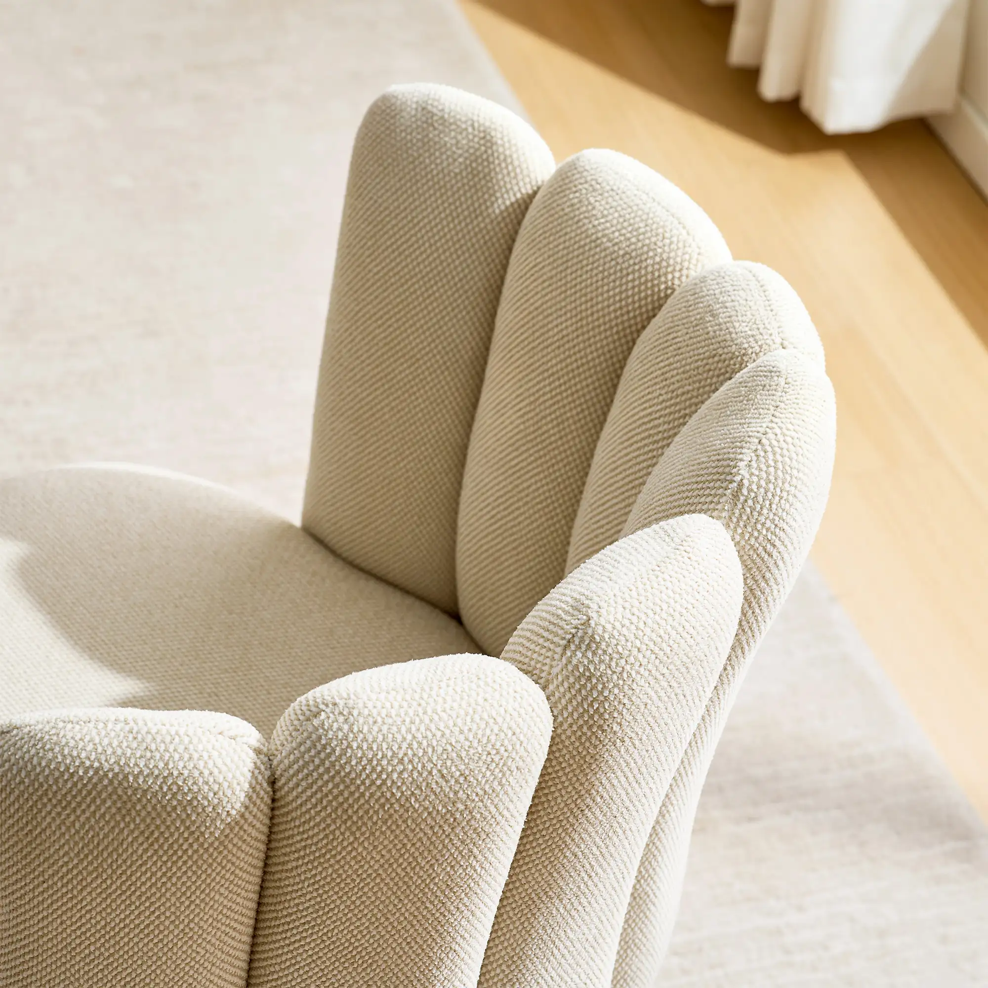 Fleur Linen Blend Swivel Chair