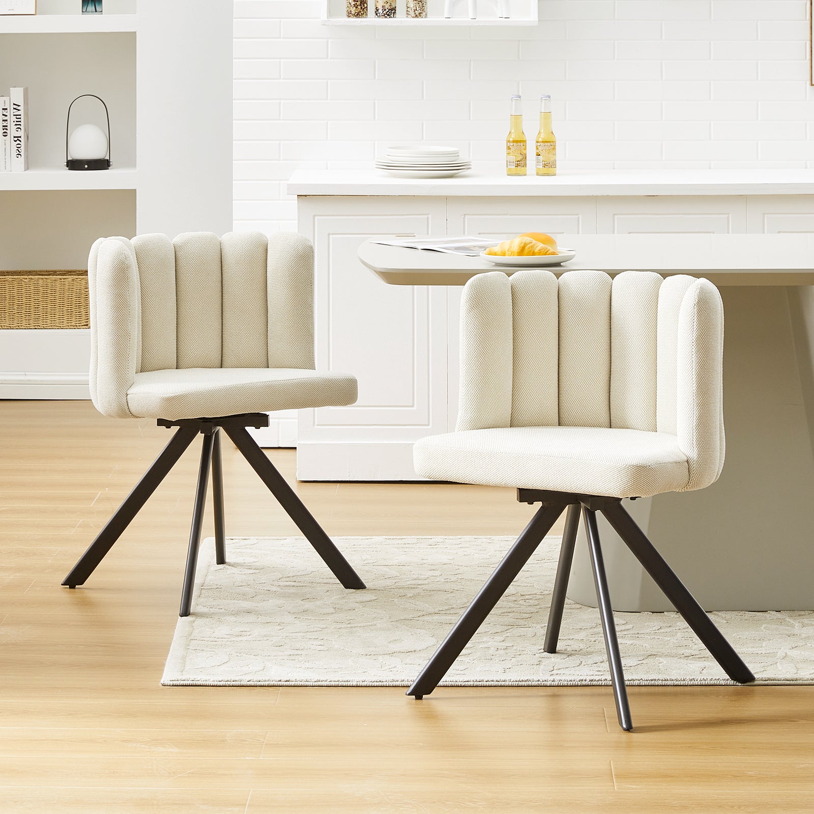 Fleur Linen Blend Swivel Chair