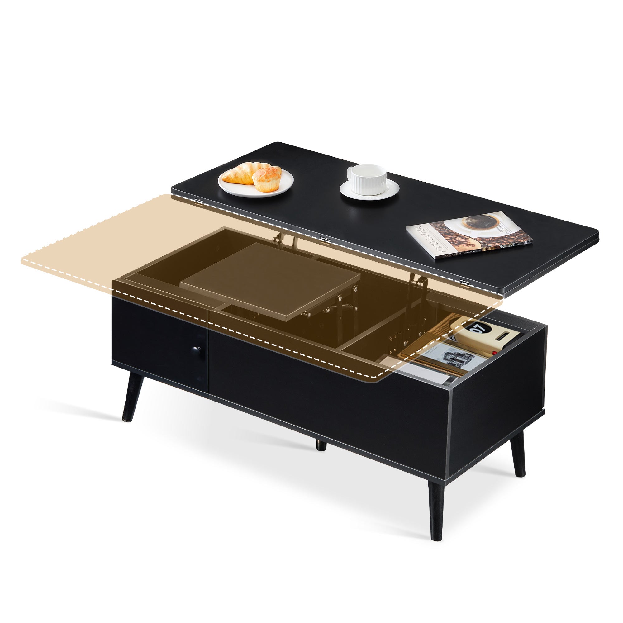 Elna Adjustable Coffee Table with Lift-Top & Storage