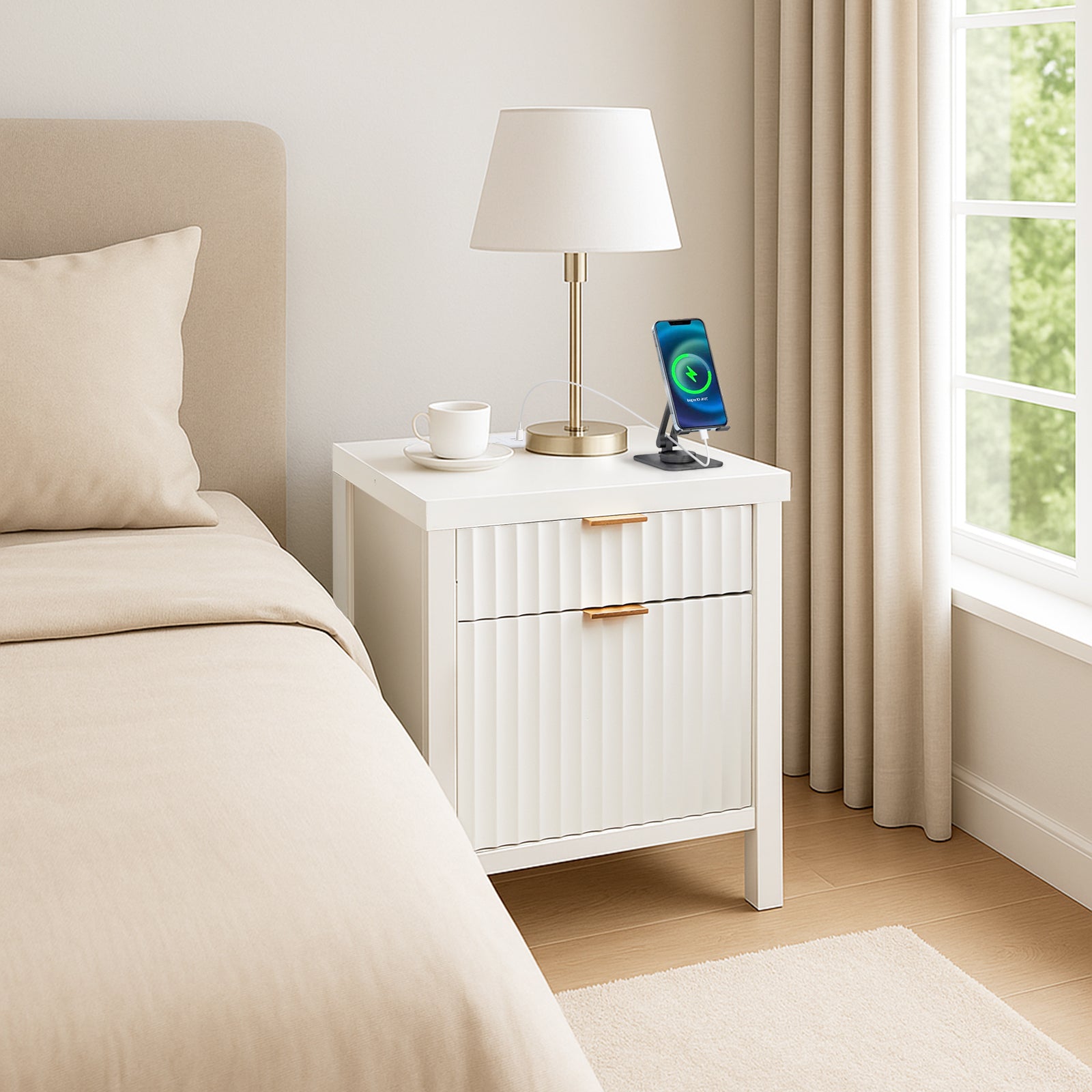 Arden Bedside Table with 2 Drawers