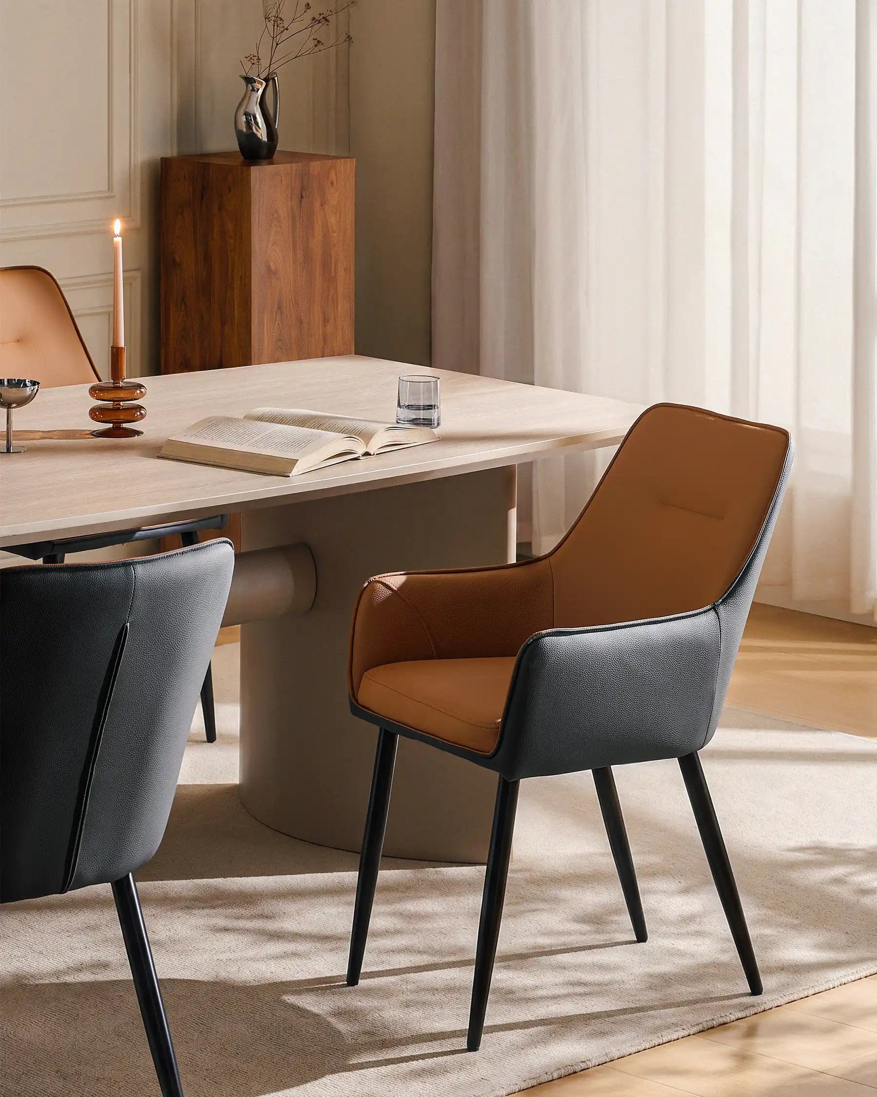 Maxine Two-Tone Faux Leather Dining Chairs