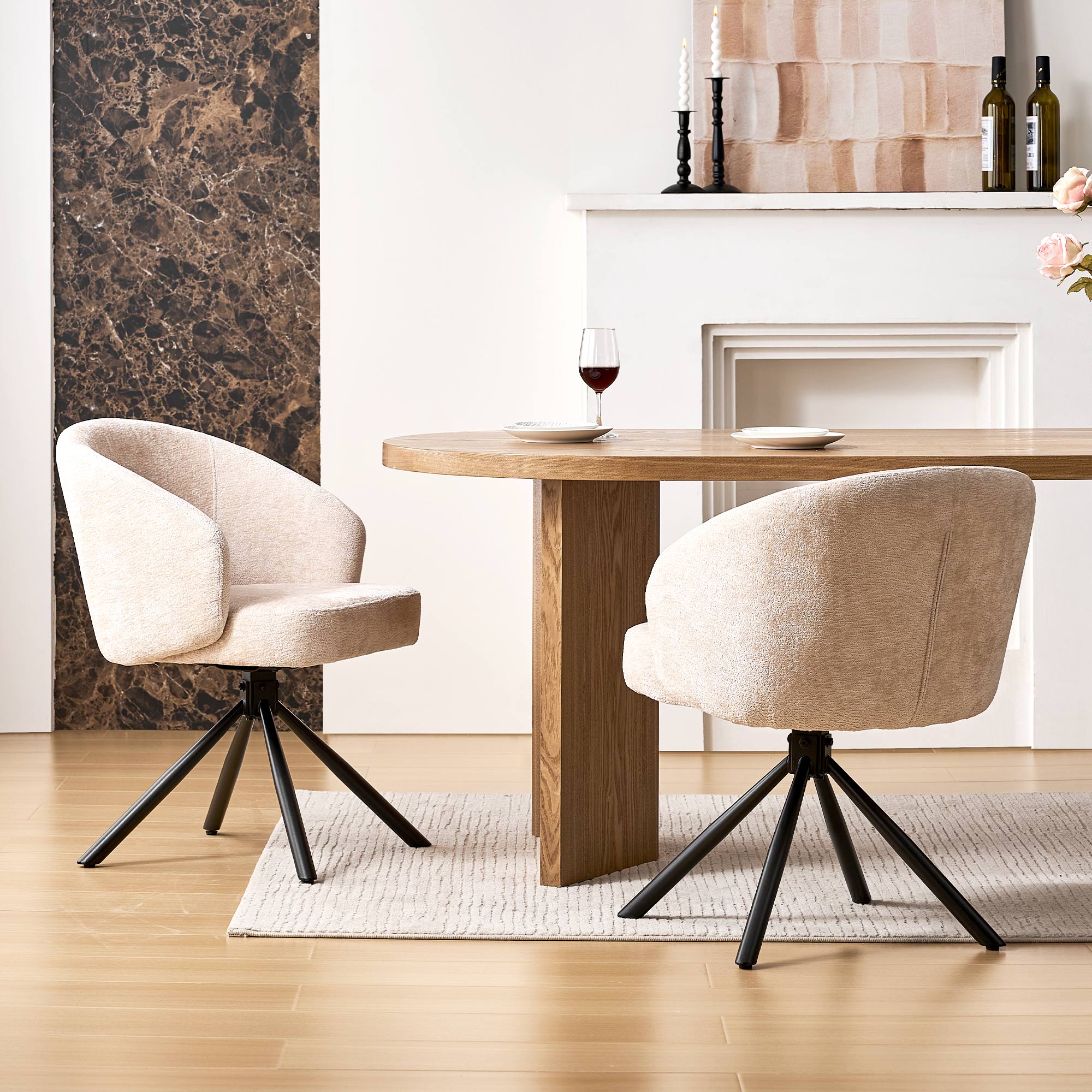 Cleo Chenille Swivel Chair