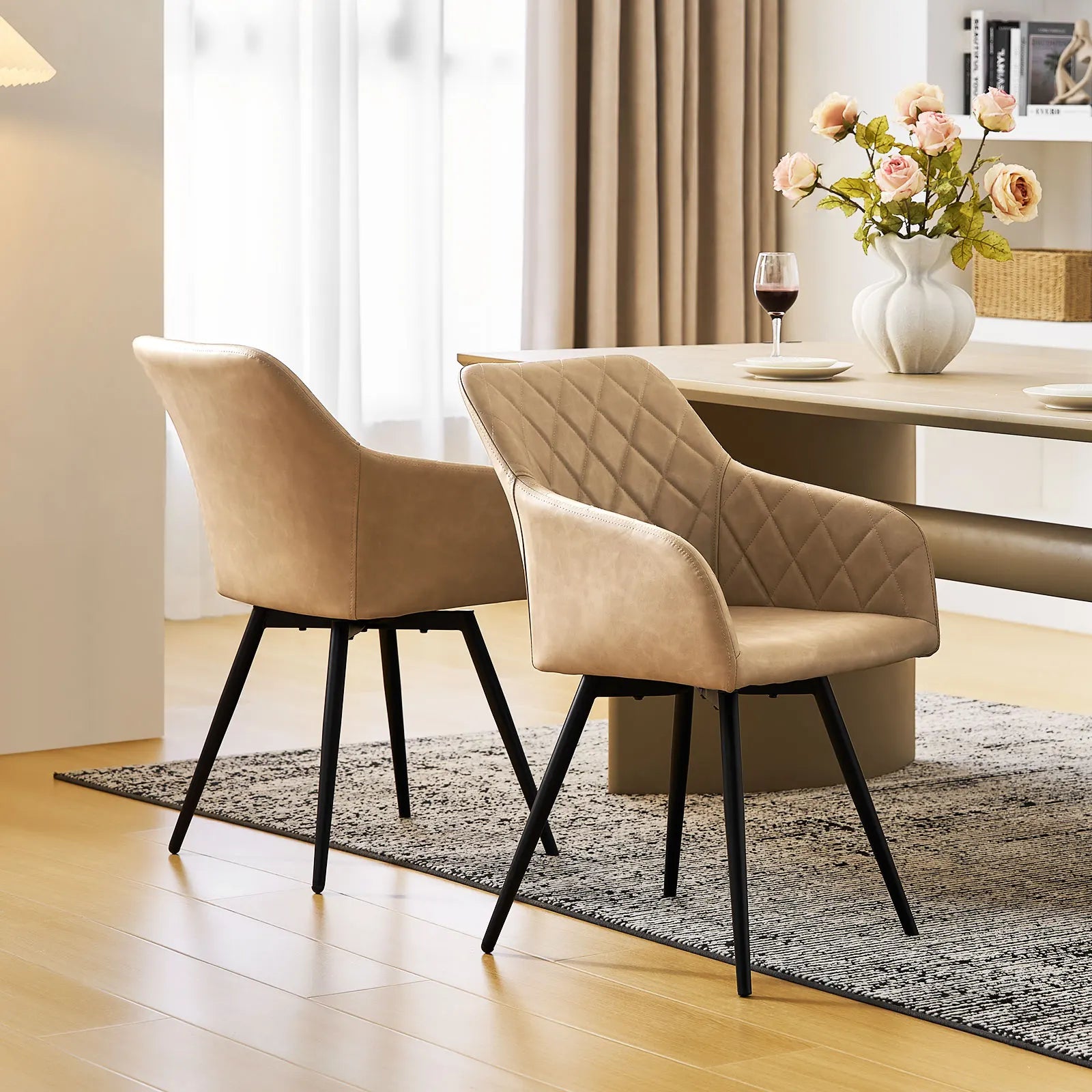 Moree Faux Leather Swivel Chairs
