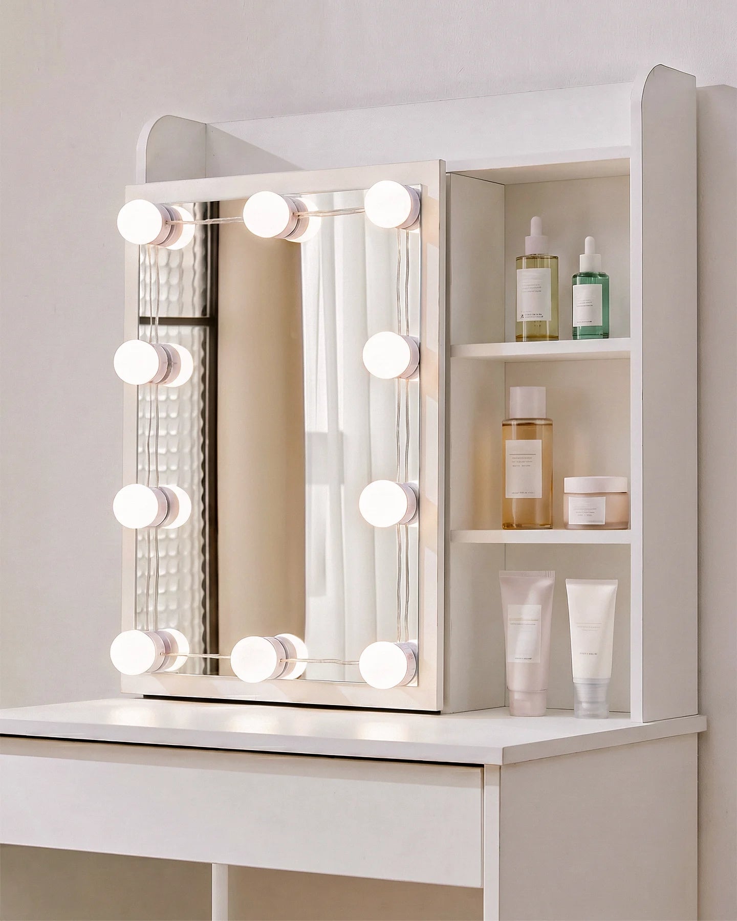 Mona Dressing Table with Sliding Mirror & Hidden Storage