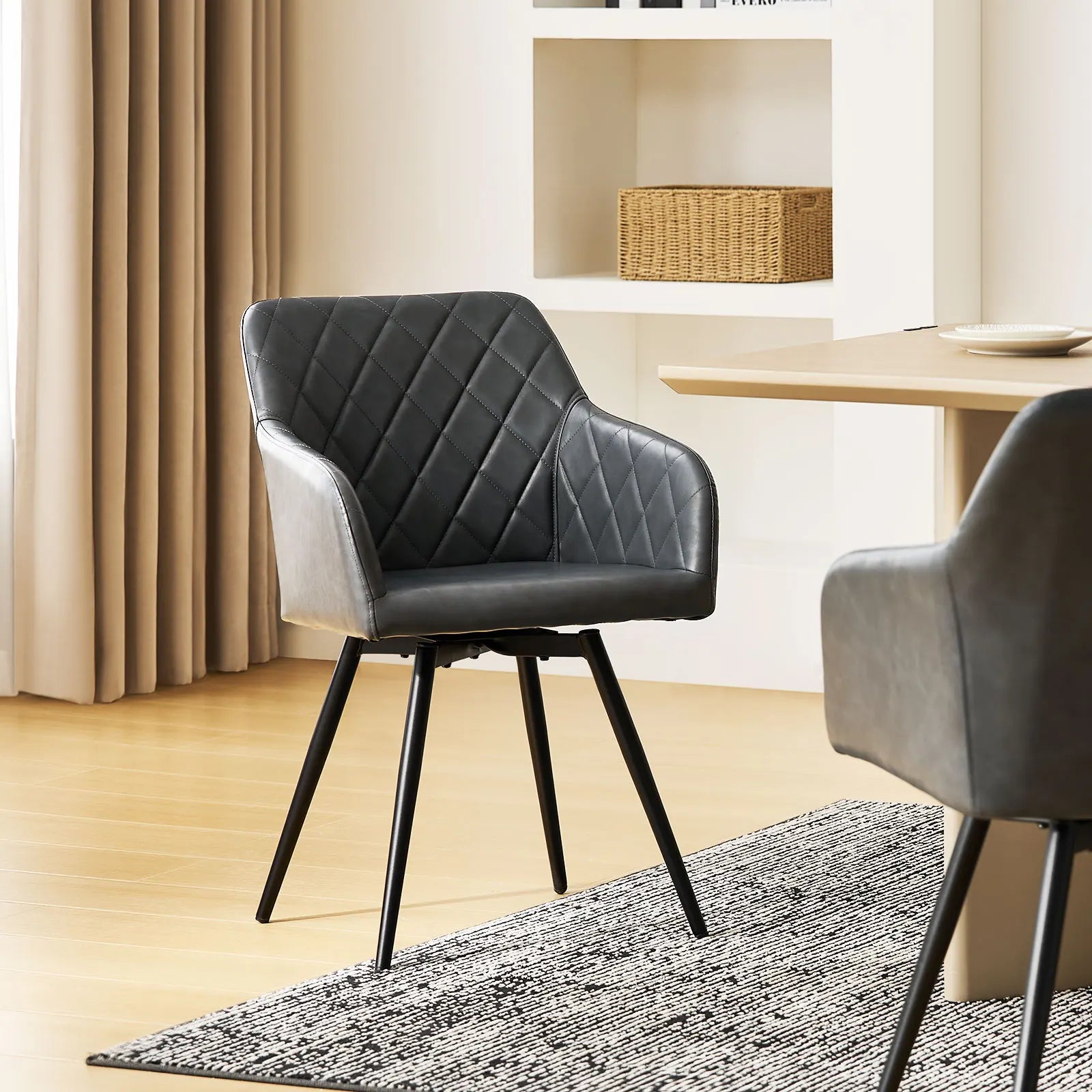 Moree Faux Leather Swivel Chairs