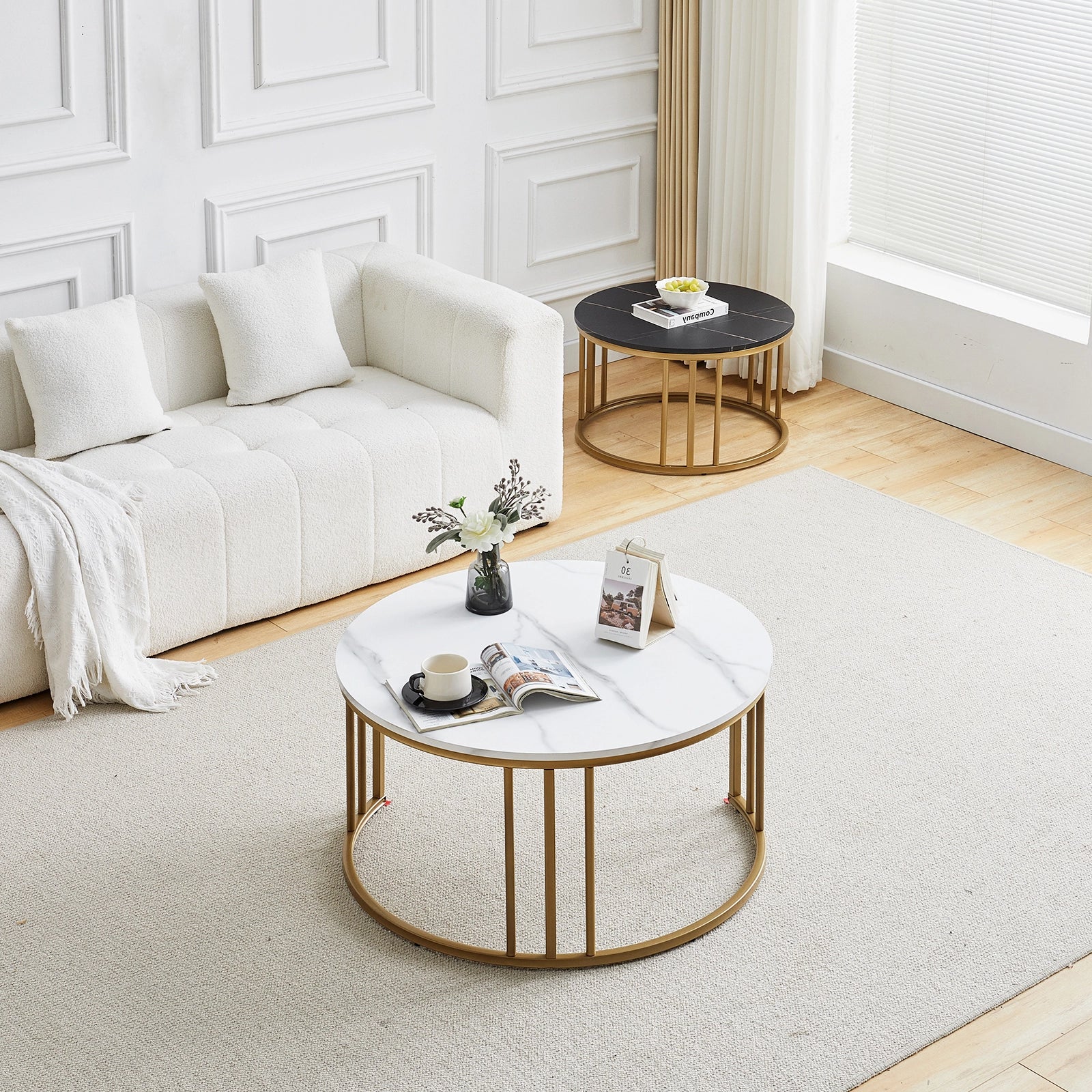 Lepore Marble Nesting Coffee Table Set