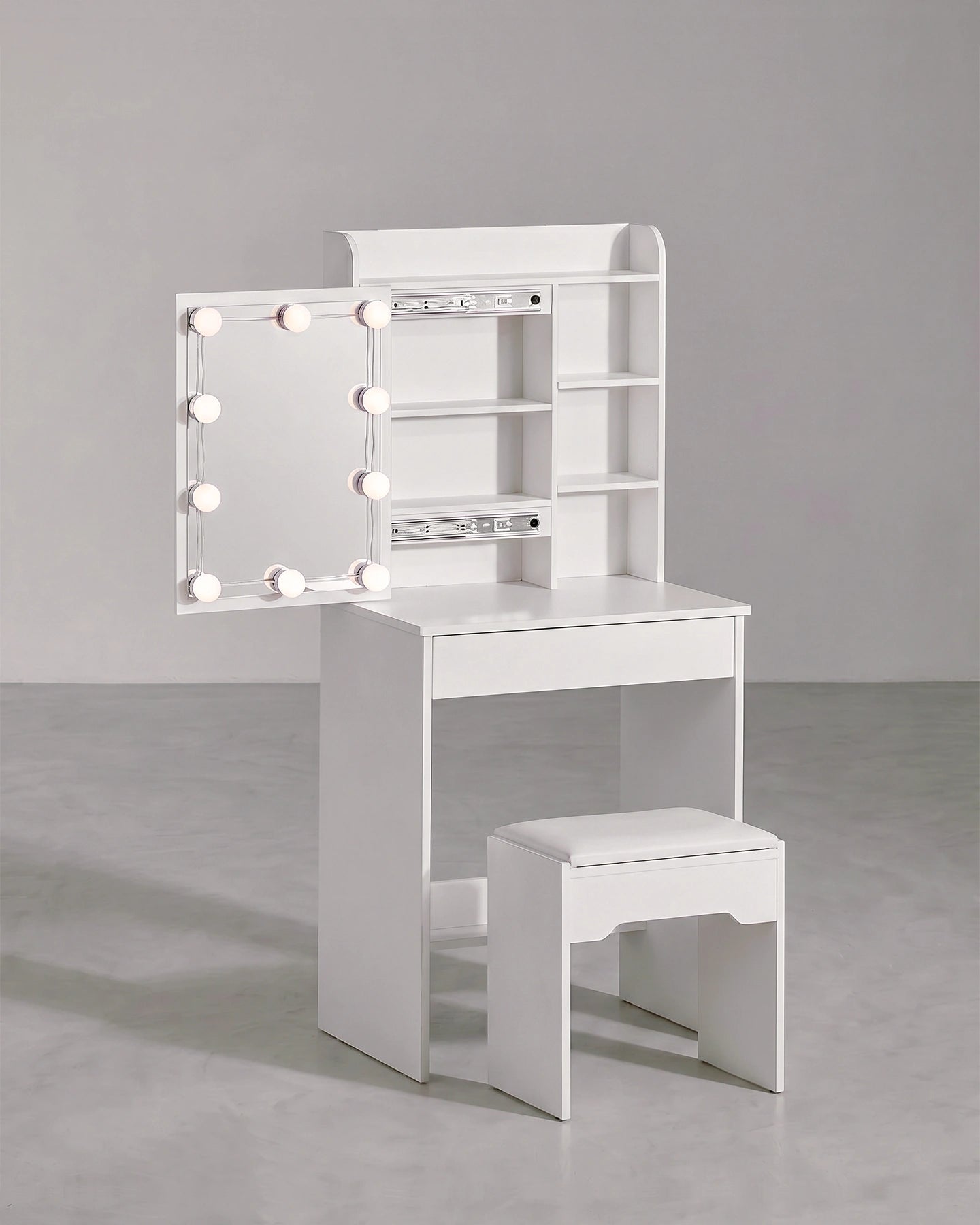Mona Dressing Table with Sliding Mirror & Hidden Storage