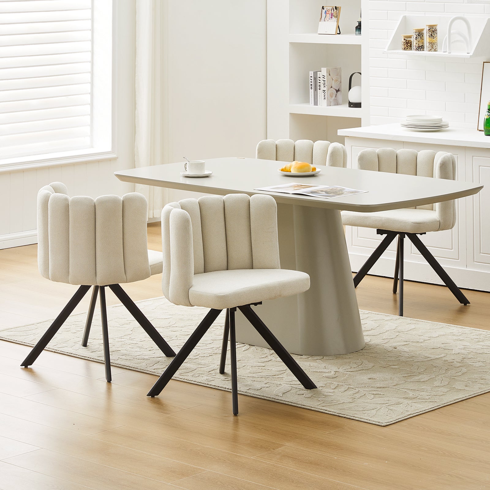 Fleur Linen Blend Swivel Chair