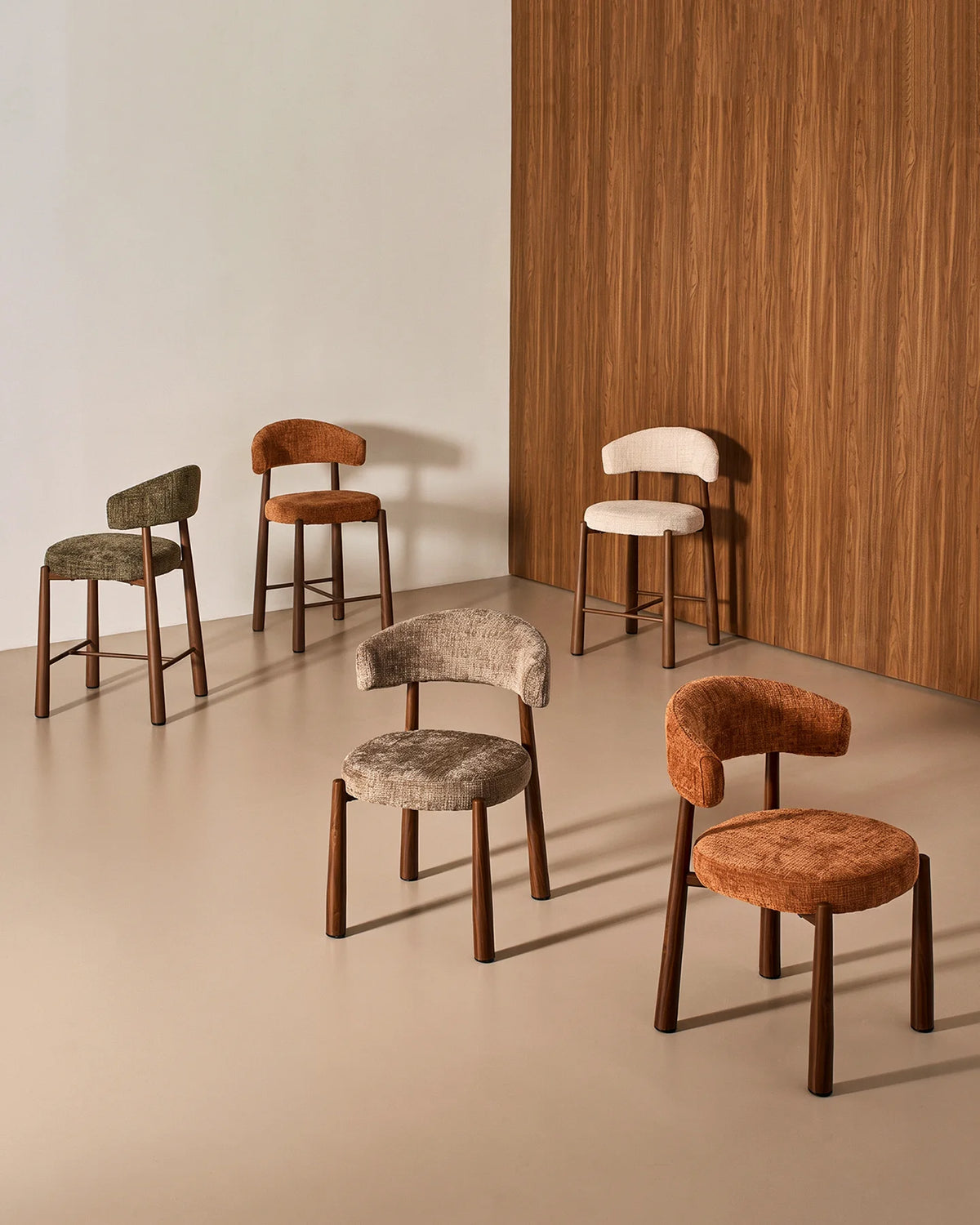 Ansel Cream Chenille Dining Chairs – Samordnade sittplatser för matsalen