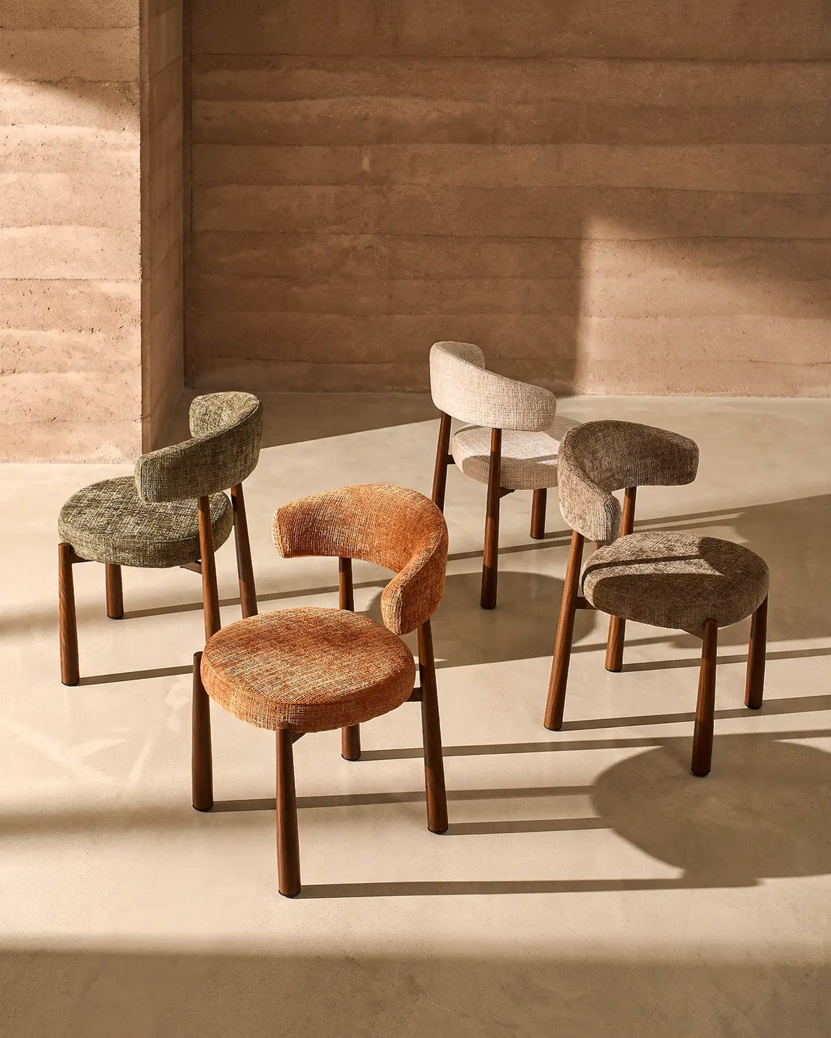 Ansel rostorange Chenille Dining Chairs – Matchande sittplatser för matsalen