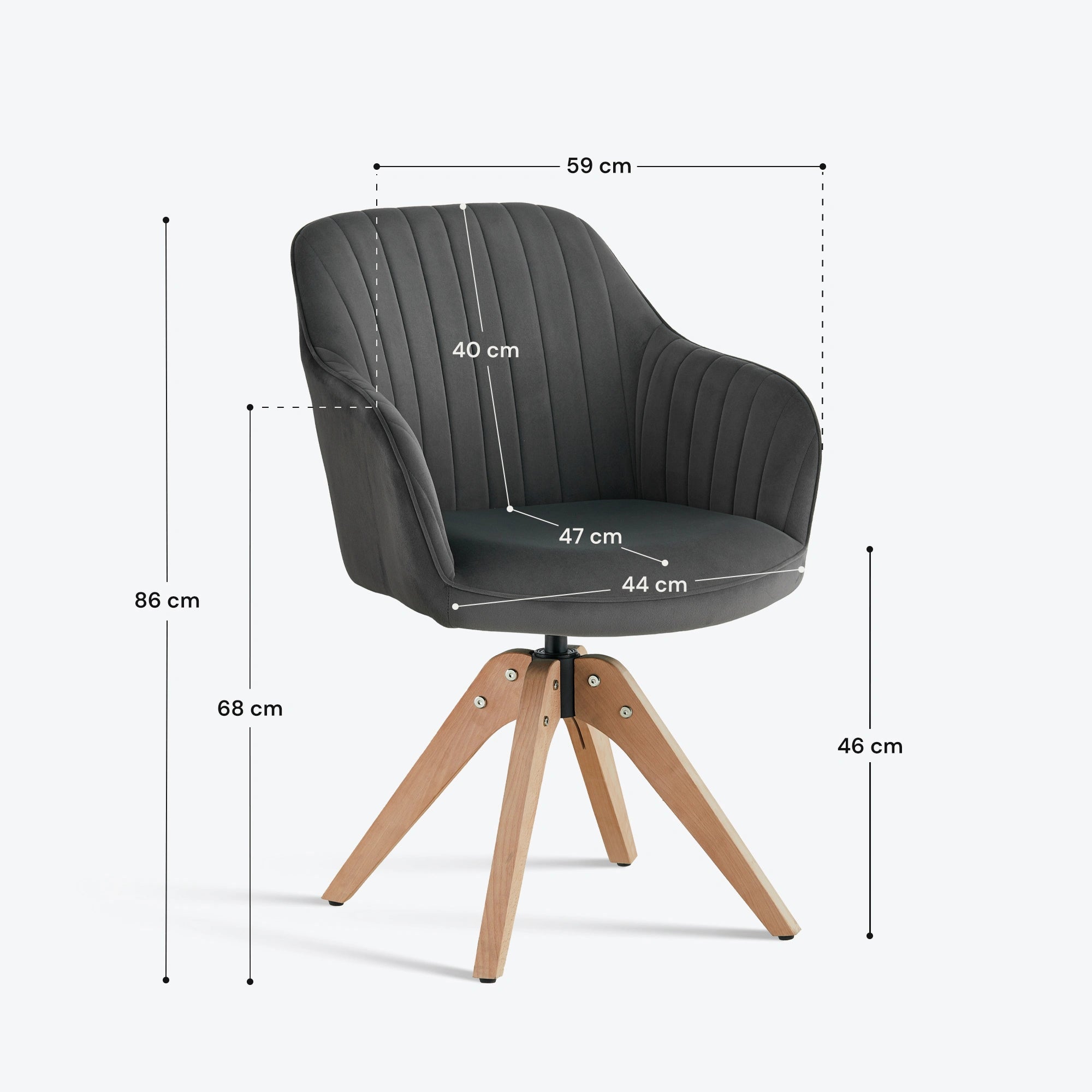 Oakley Velvet Swivel Chair
