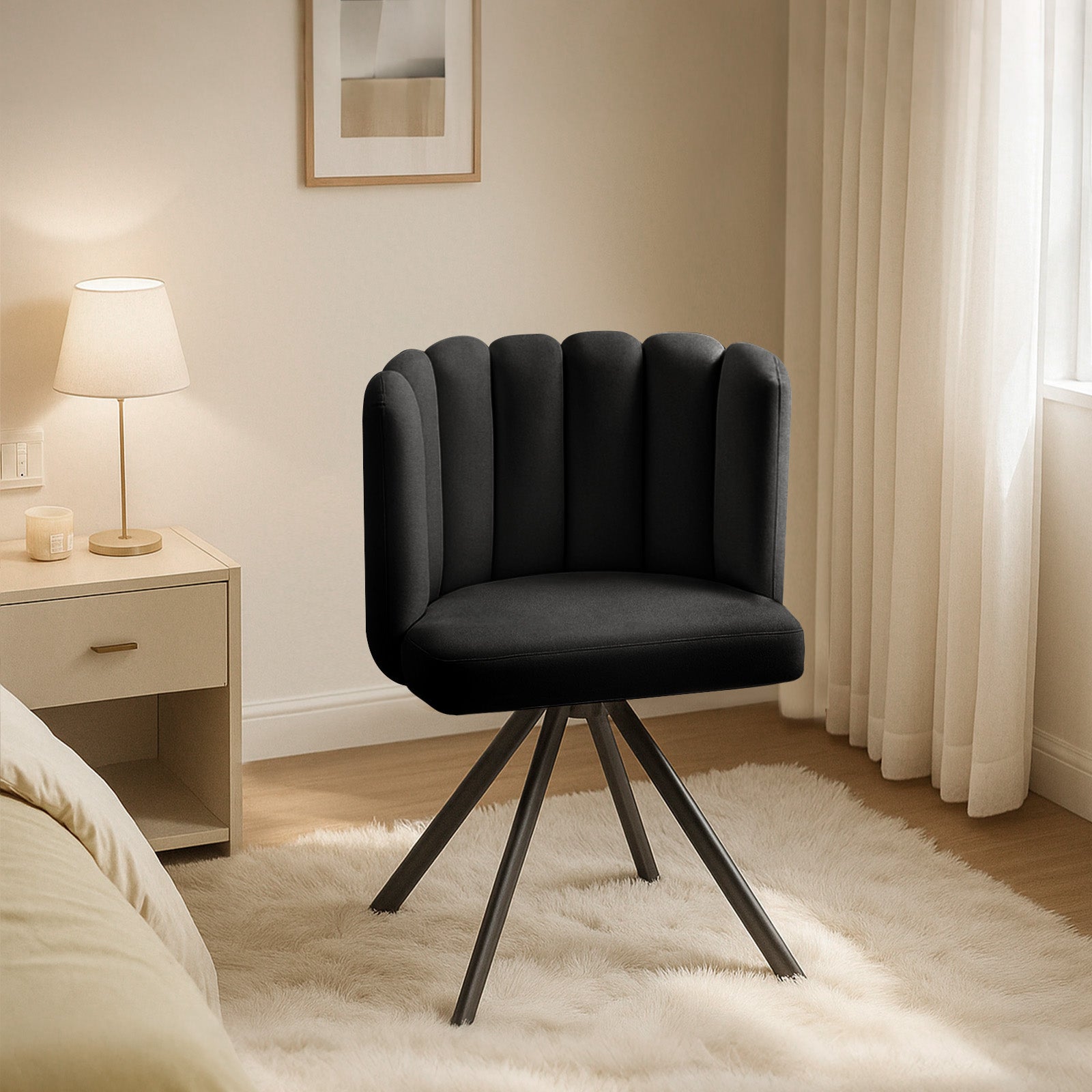 Fleur Velvet Swivel Chair