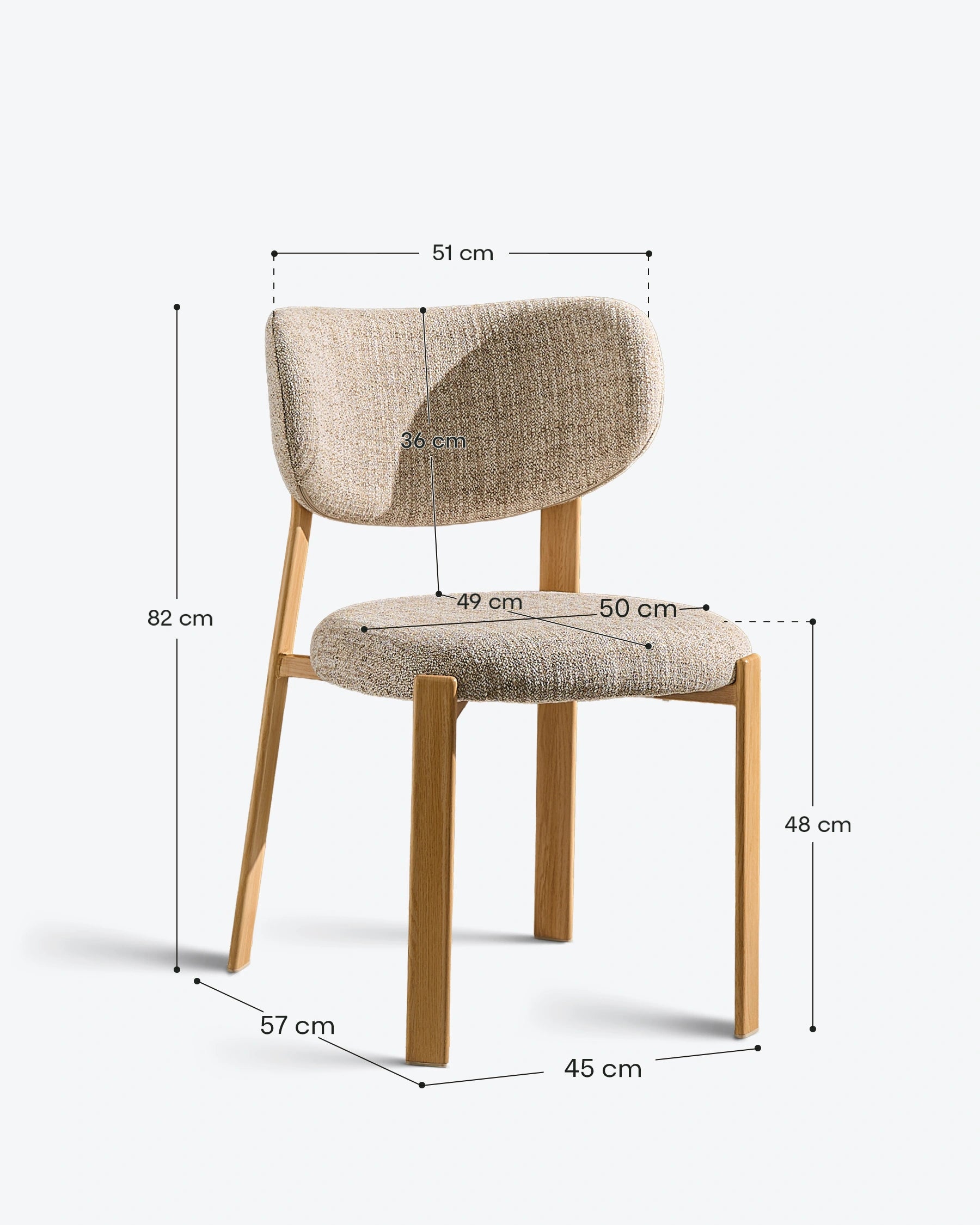 Bramley beige linen blend dining chairs dimensions
