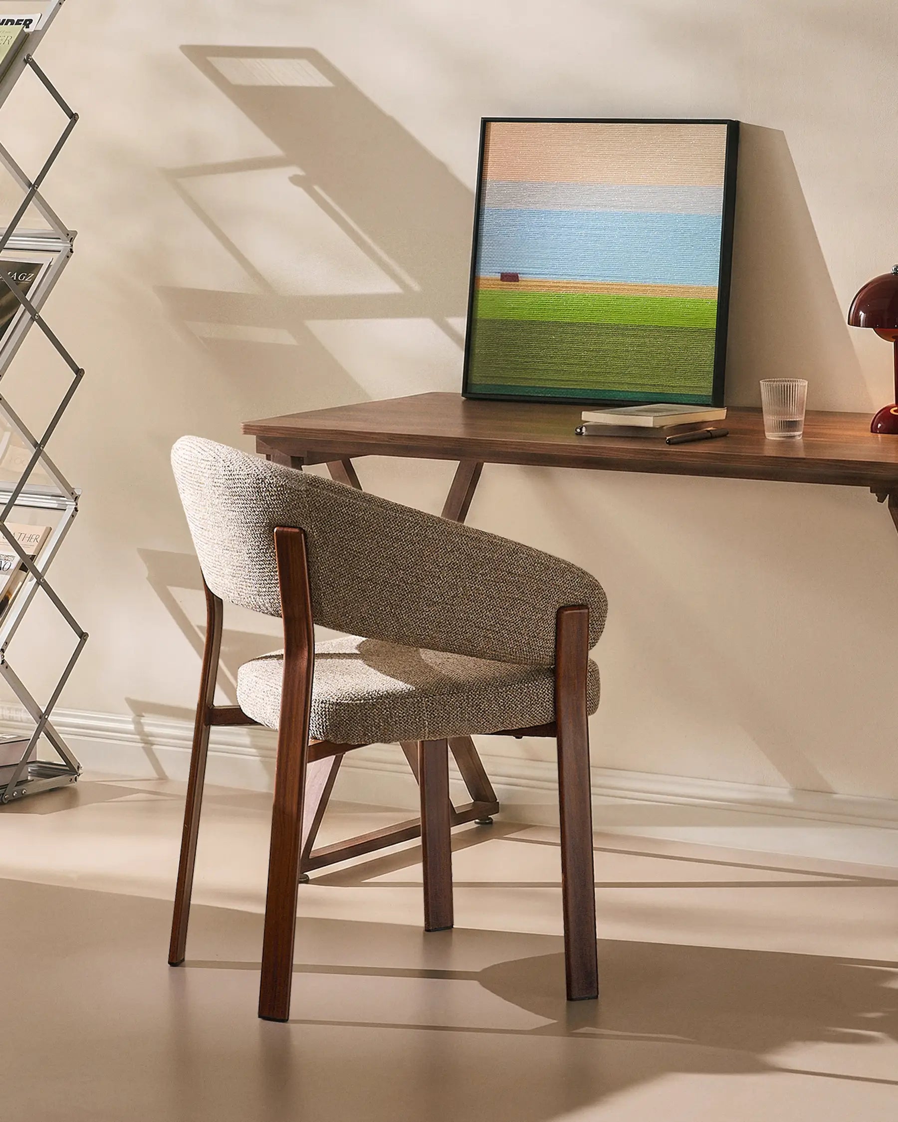Bramley taupe chenille dining armchair -1