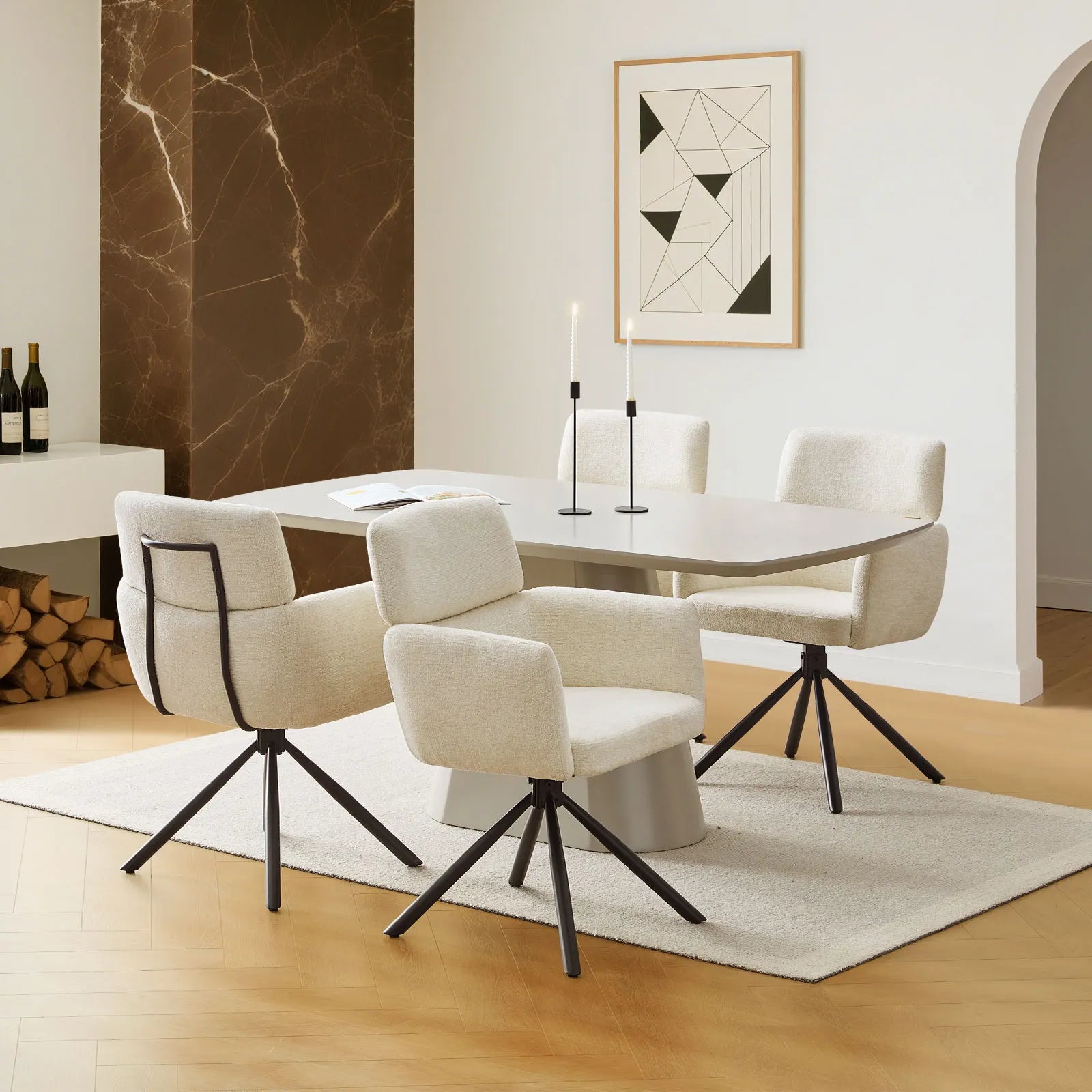 Castoro Chenille Swivel Chair