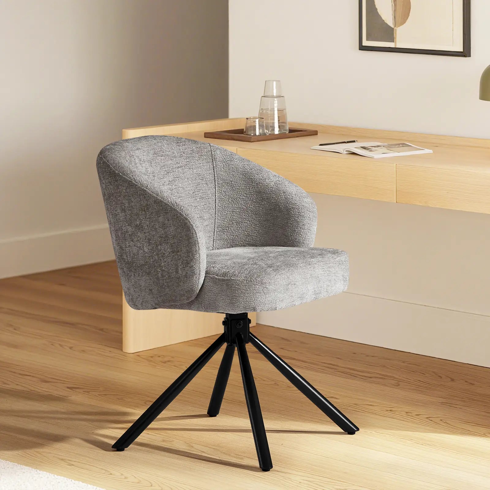 Cleo Chenille Swivel Chair