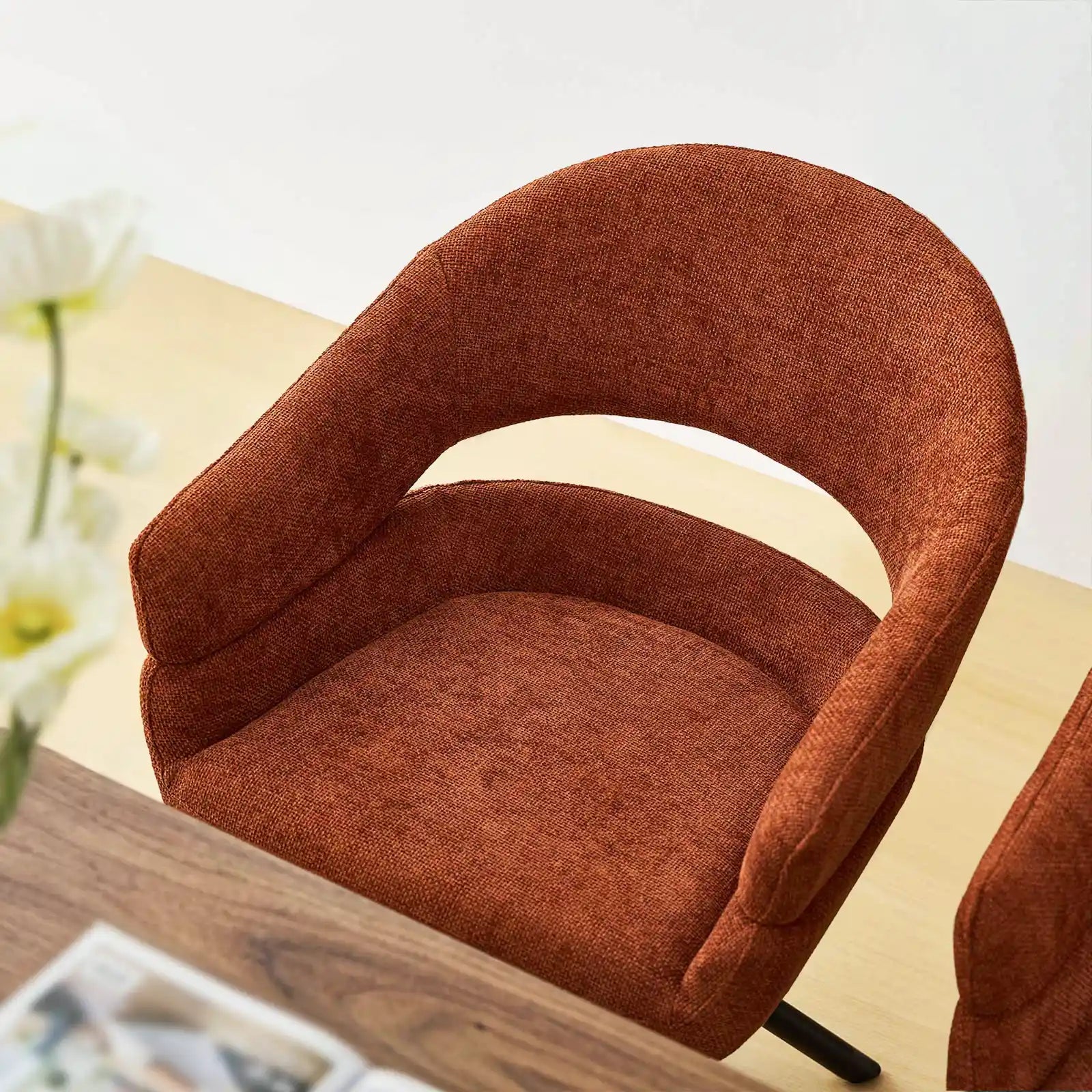 Clarice Linen Blend Swivel Chair