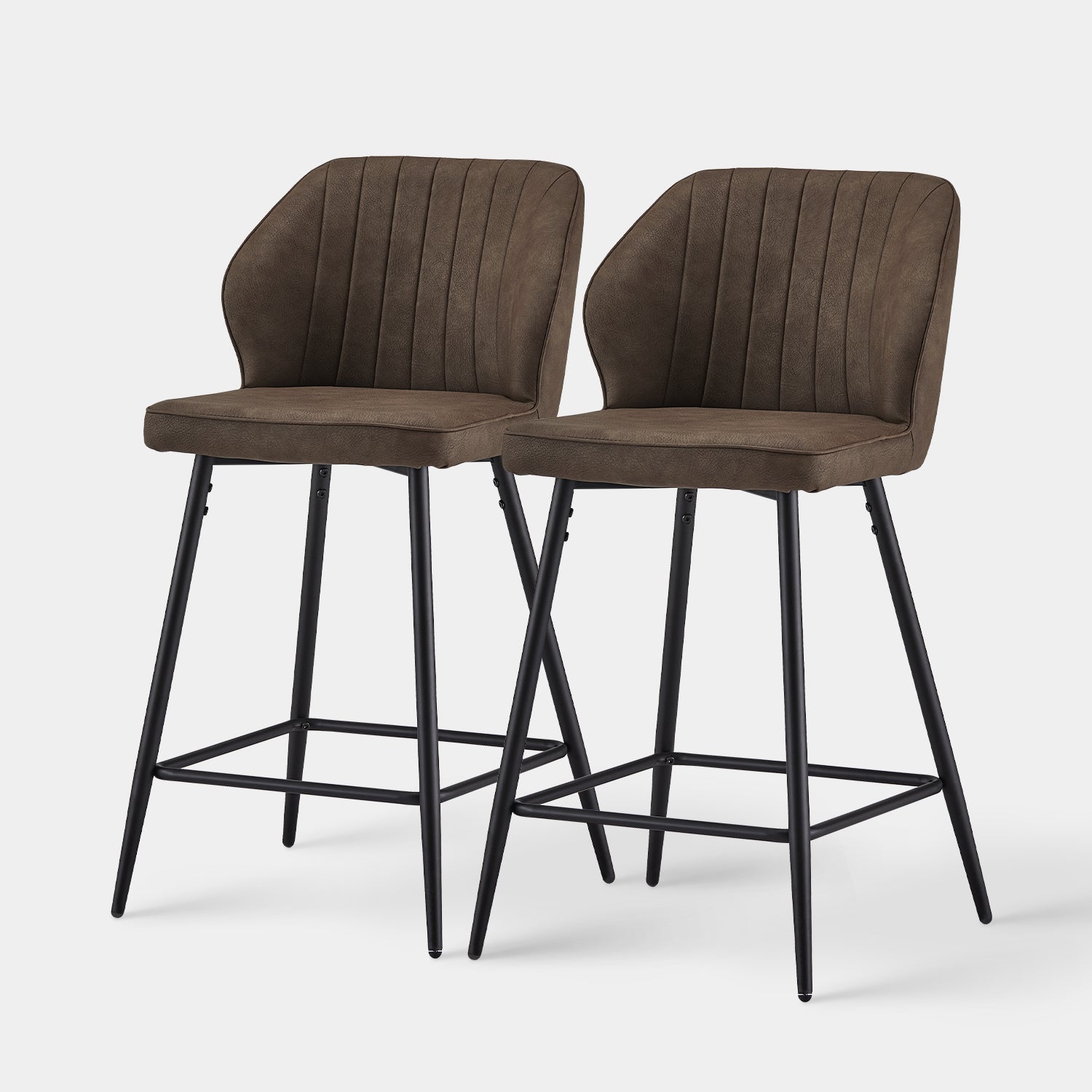 Danforth Faux Leather Bar Stool 65 cm in Brown