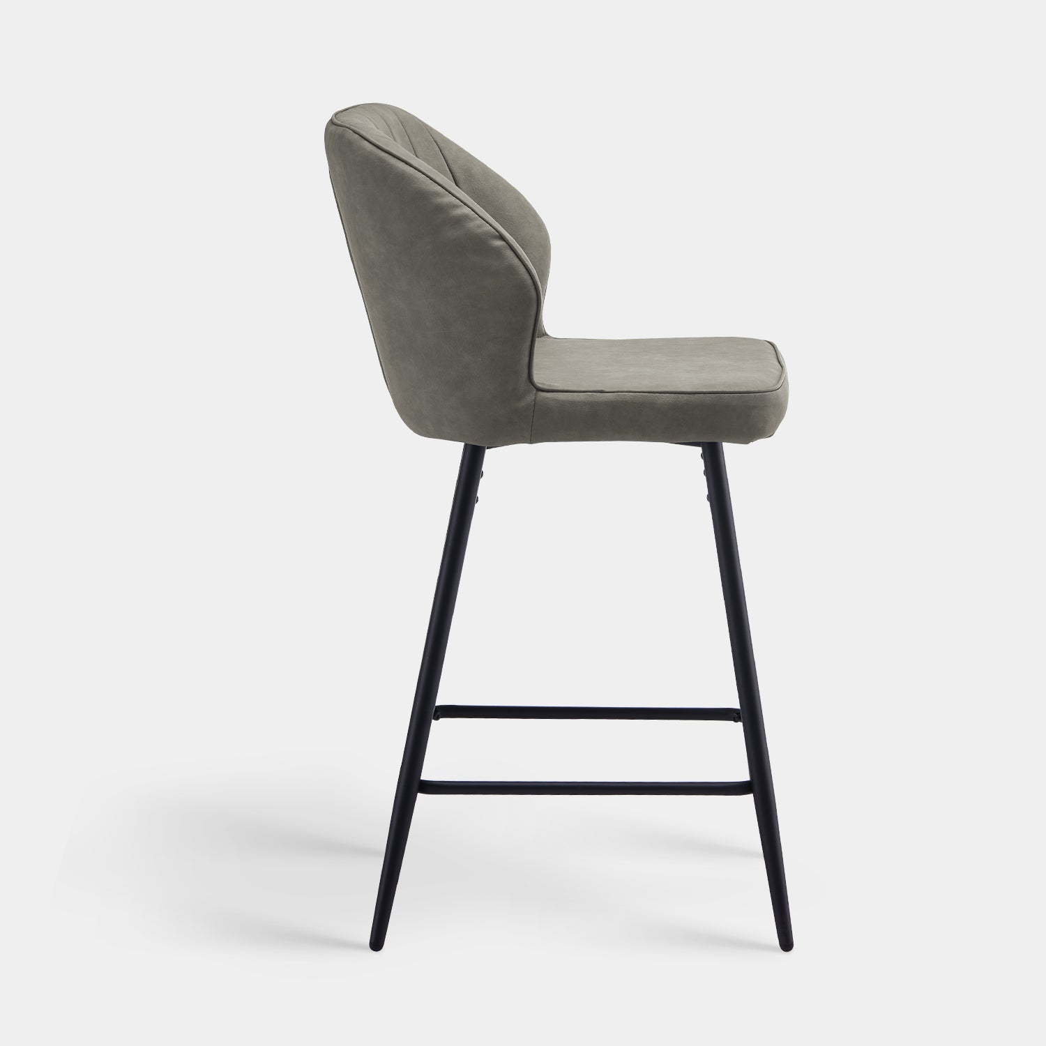 Danforth Faux Leather Bar Stool 65 cm in Light Grey