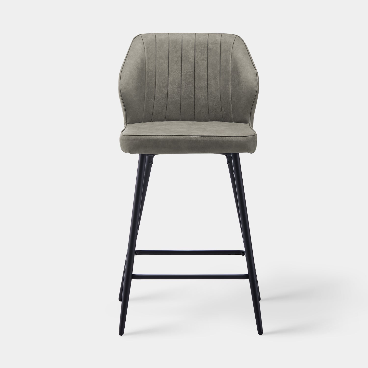 Danforth Faux Leather Bar Stool 65 cm in Light Grey
