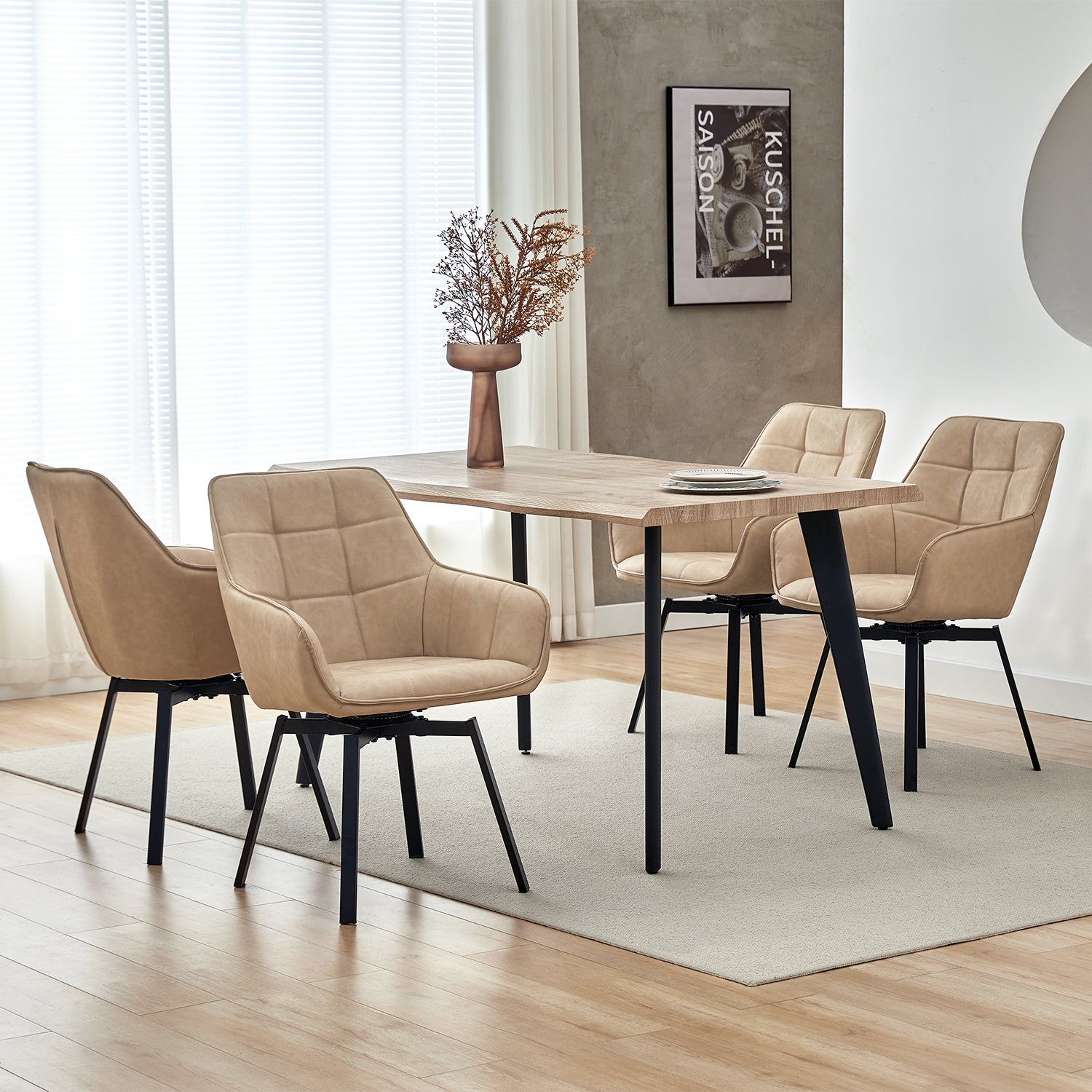 Danyl Faux Leather Swivel Chairs