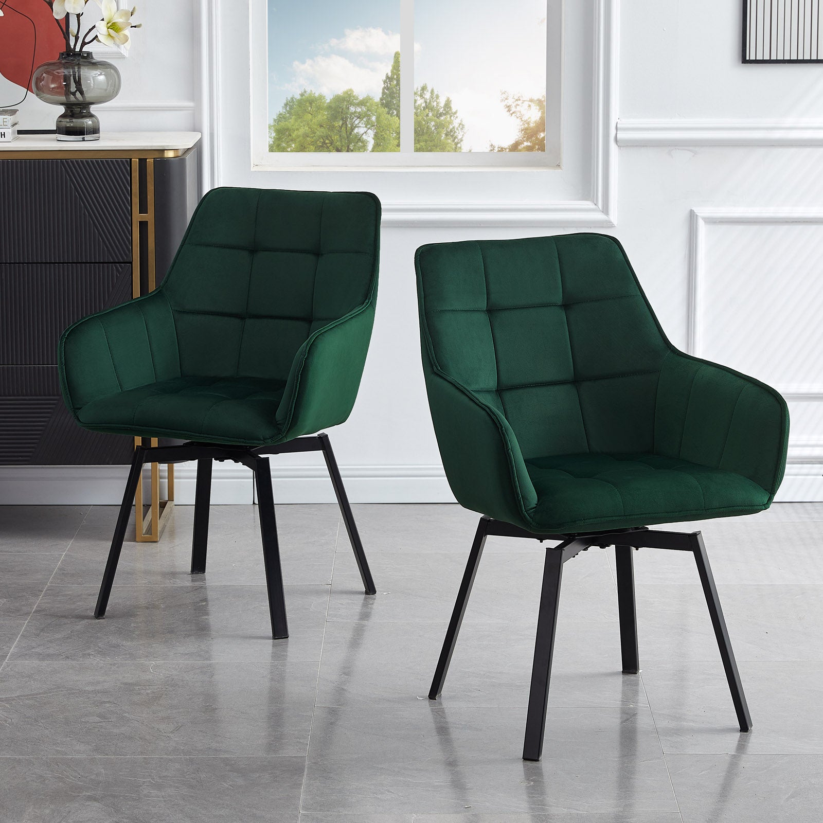 Danyl Velvet Swivel Chairs