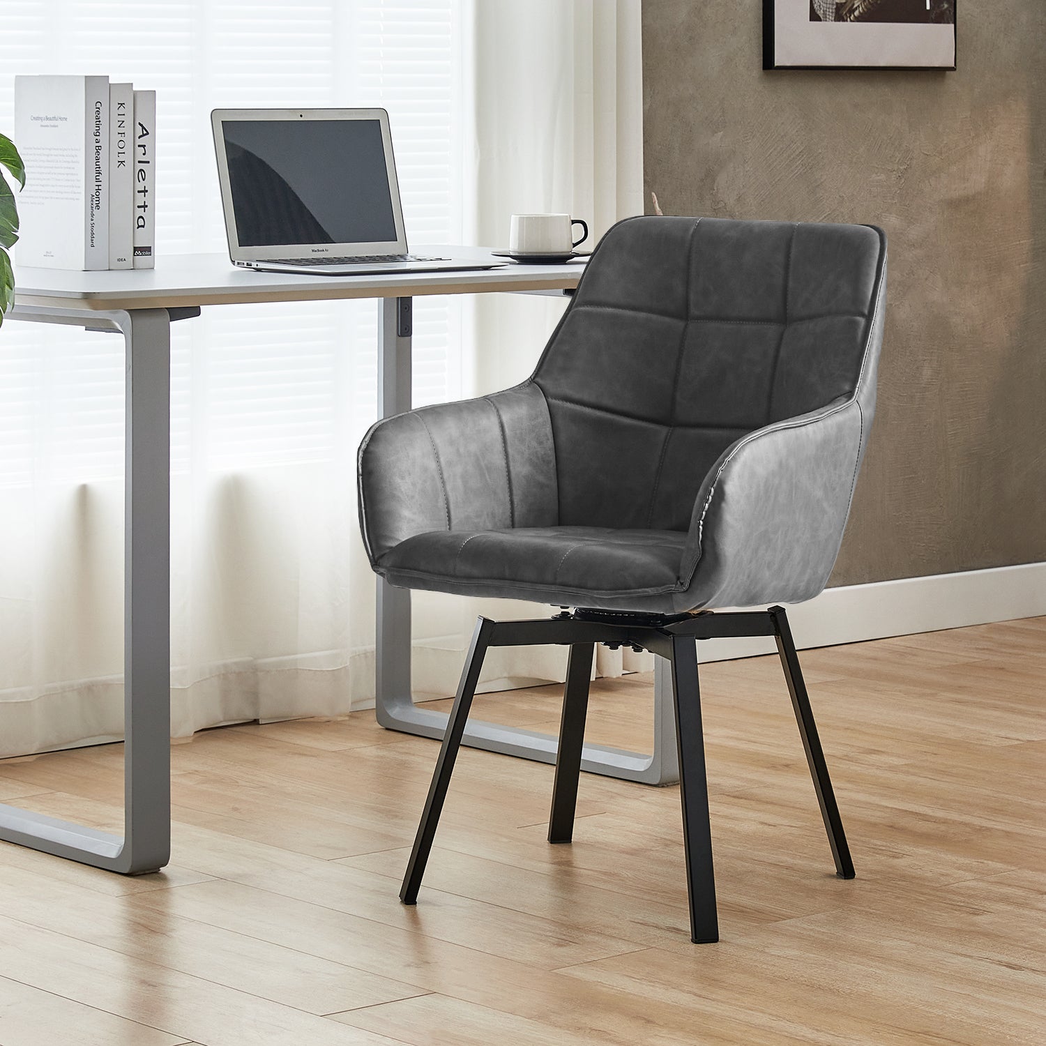 Danyl Faux Leather Swivel Chairs