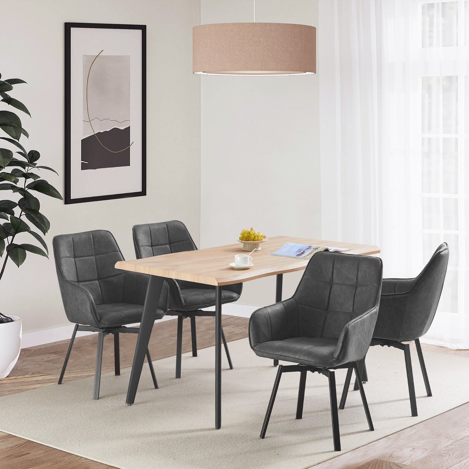 Danyl Faux Leather Swivel Chairs