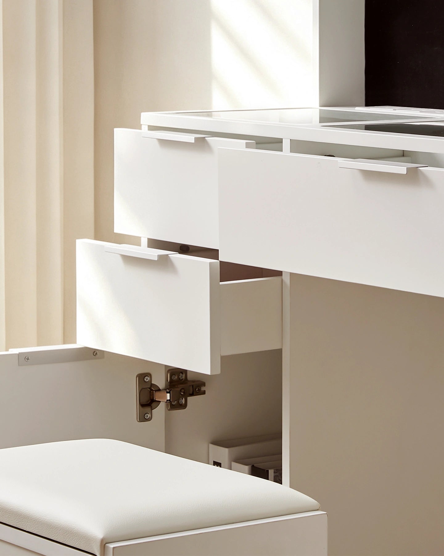 Dorla Dressing Table with Smart Storage and Integrated Vanity Features