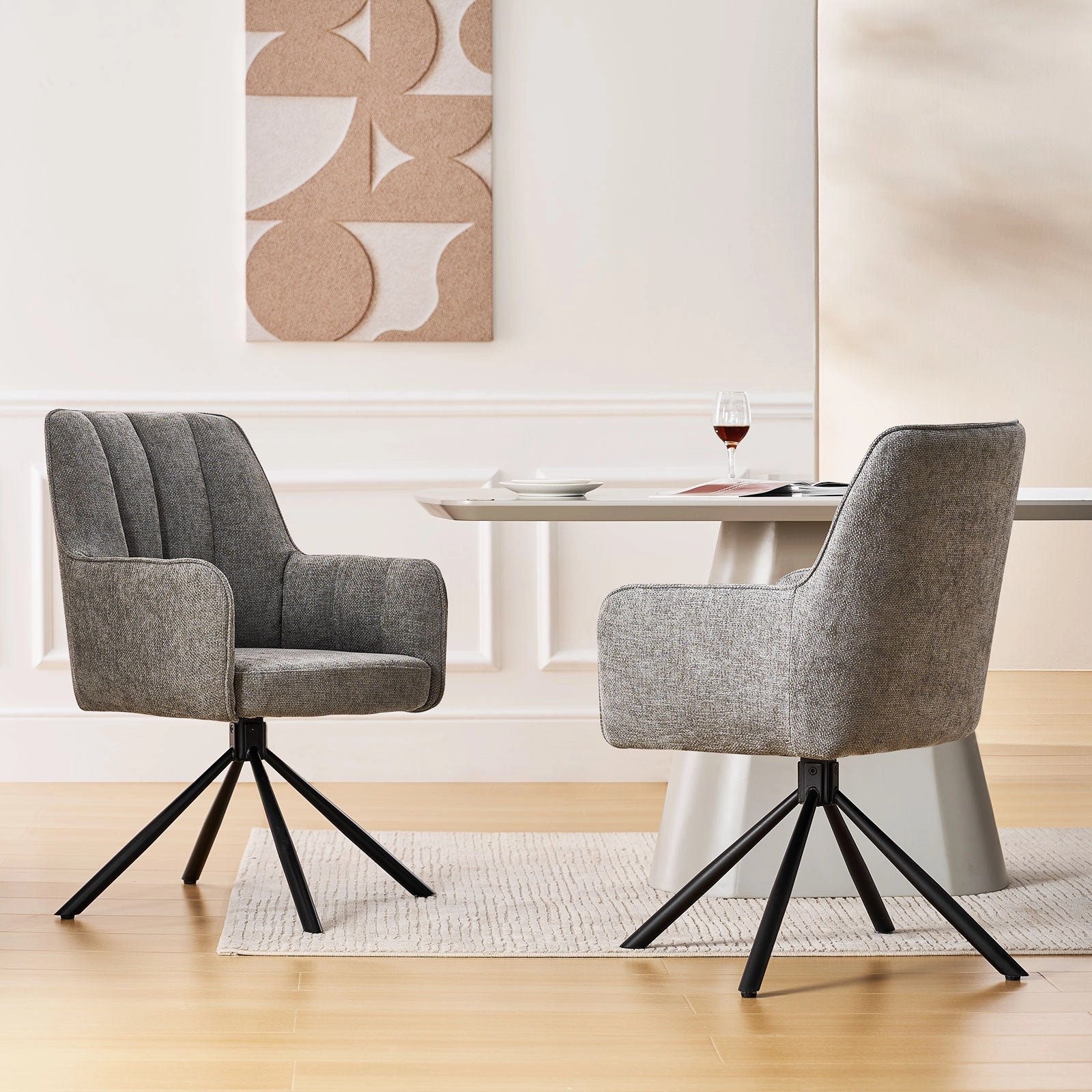Eloise Linen Blend Swivel Chair