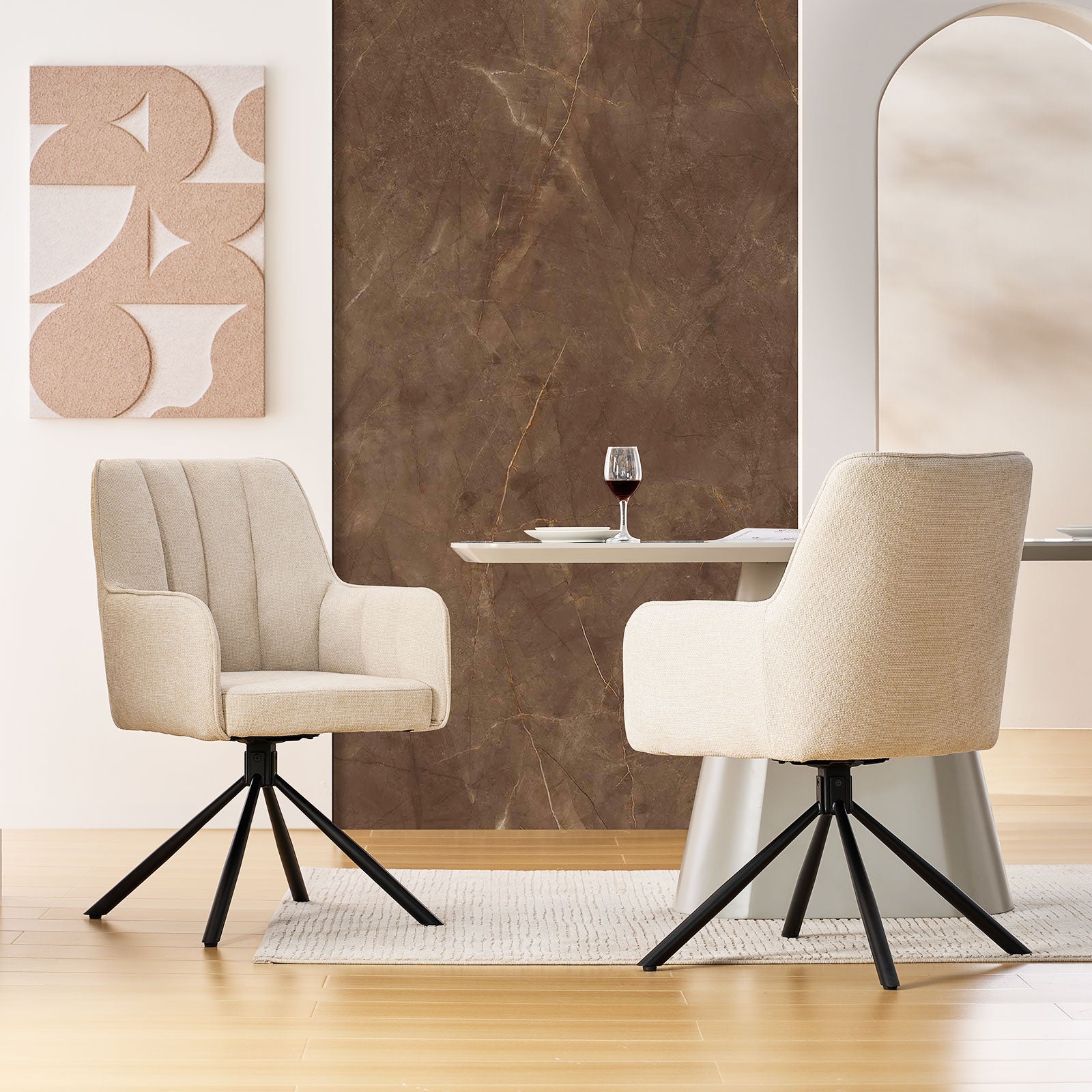 Eloise Linen Blend Swivel Chair