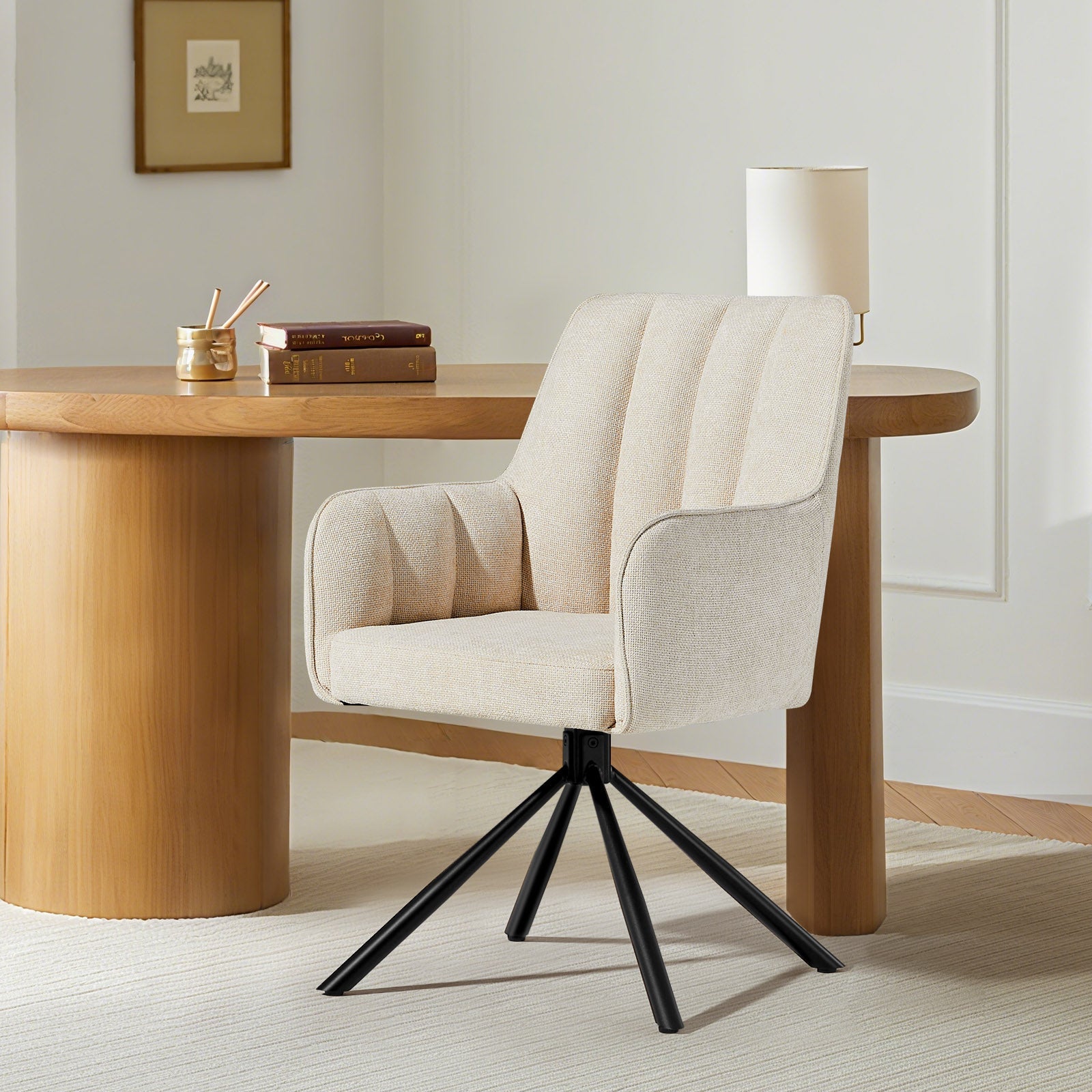 Eloise Linen Blend Swivel Chair