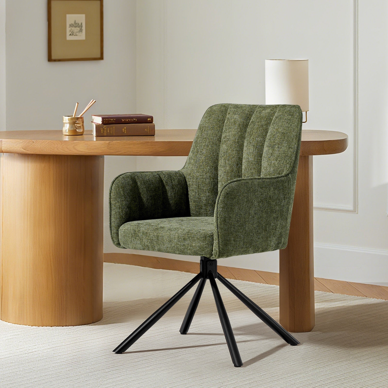 Eloise Linen Blend Swivel Chair
