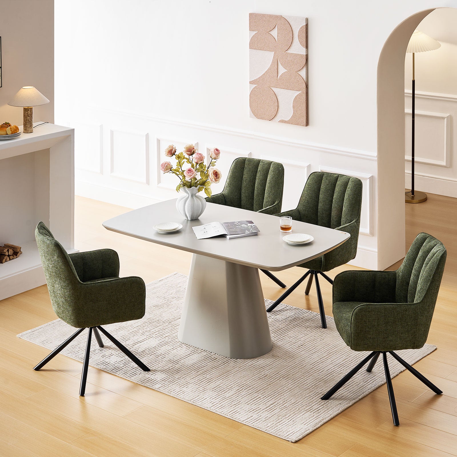 Eloise Linen Blend Swivel Chair
