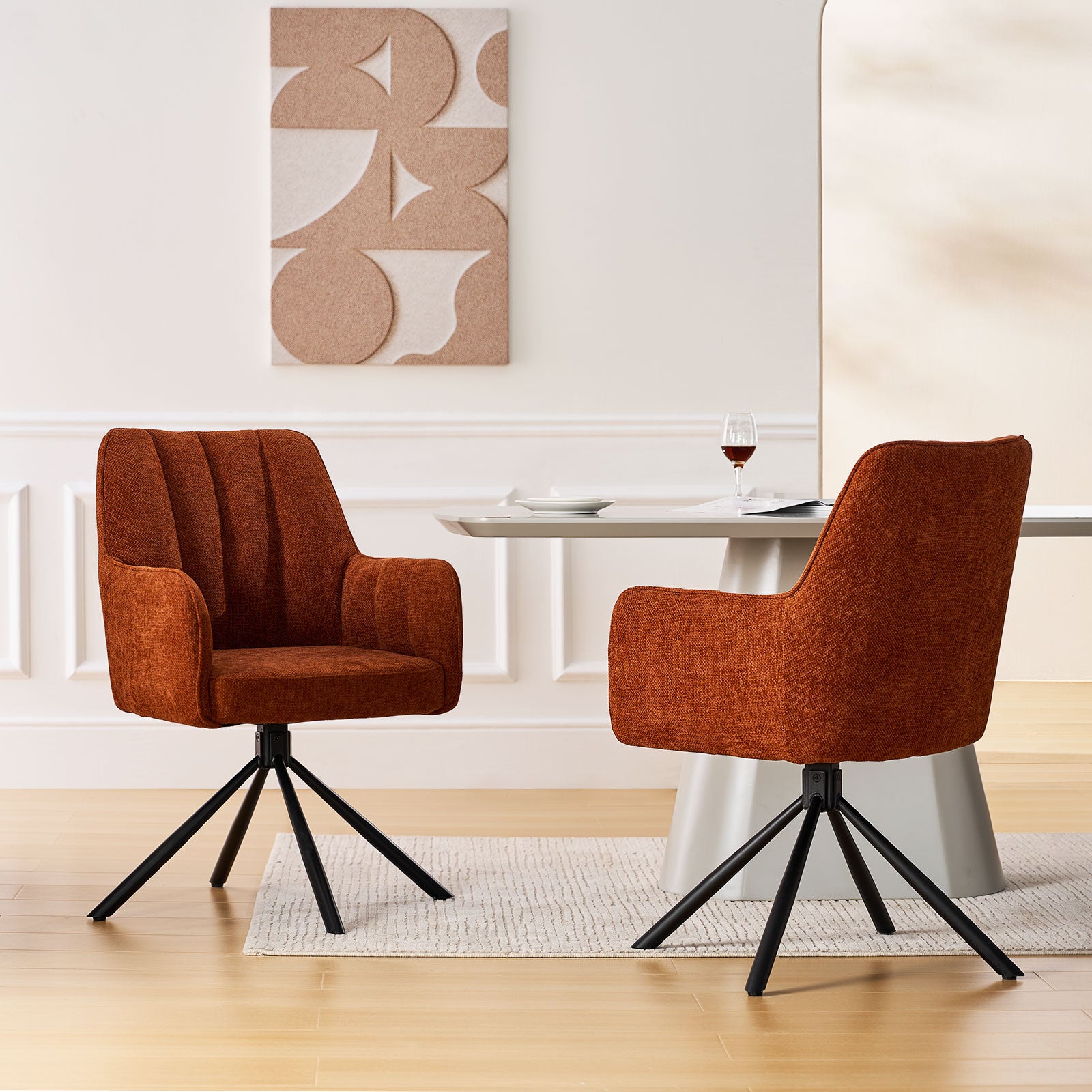 Eloise Linen Blend Swivel Chair