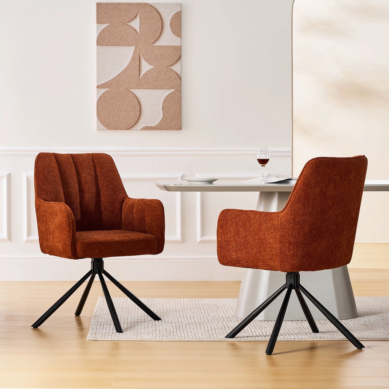 Eloise Linen Blend Swivel Chair