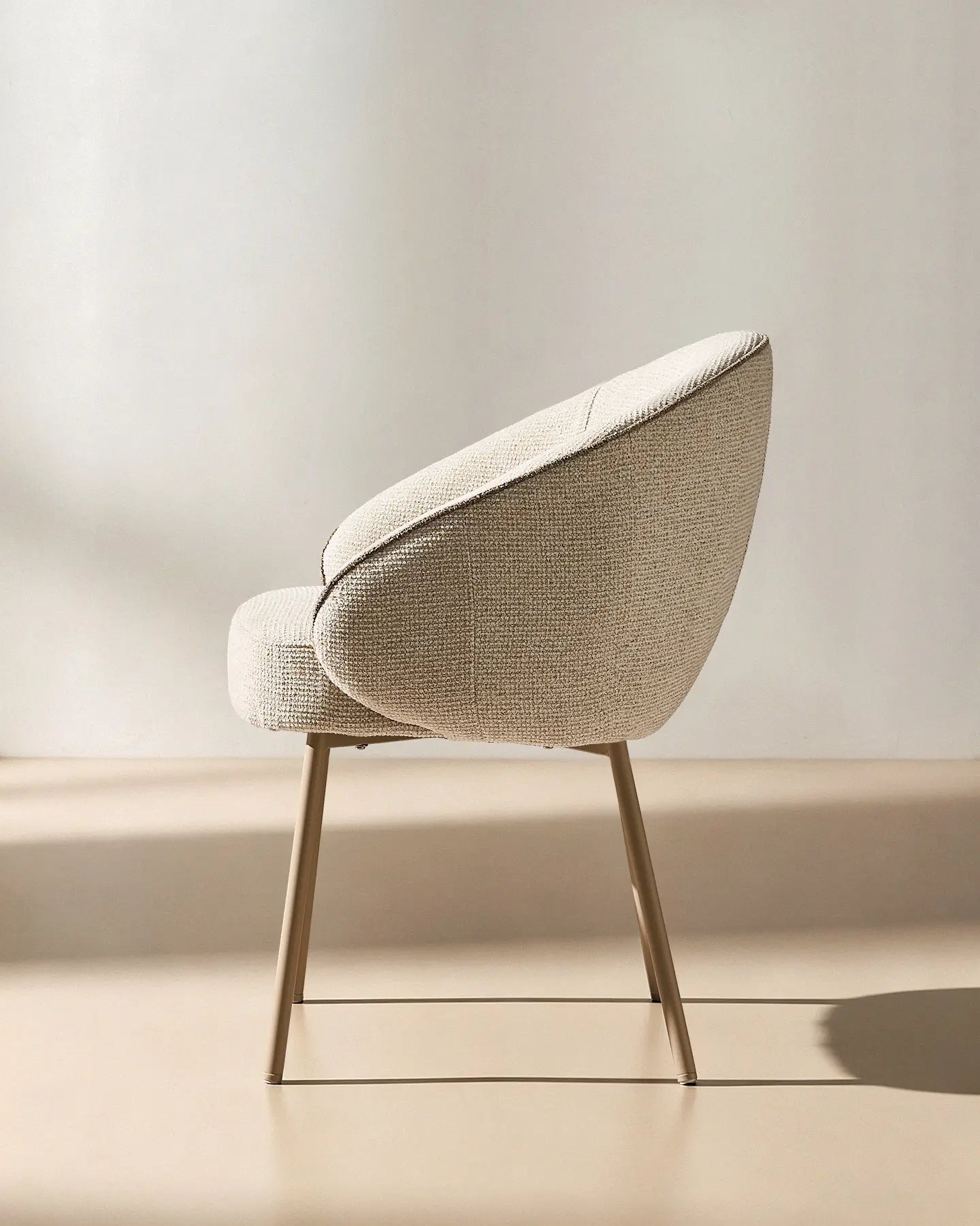 Elowen beige chenille dining chairs front view