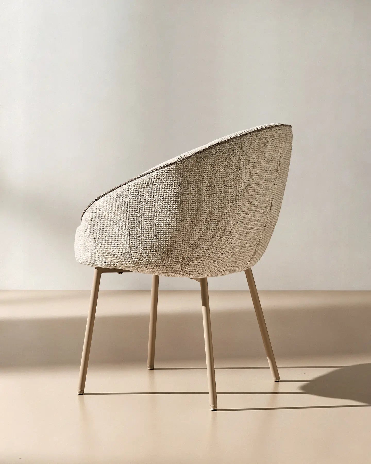 Elowen beige chenille dining chairs front view