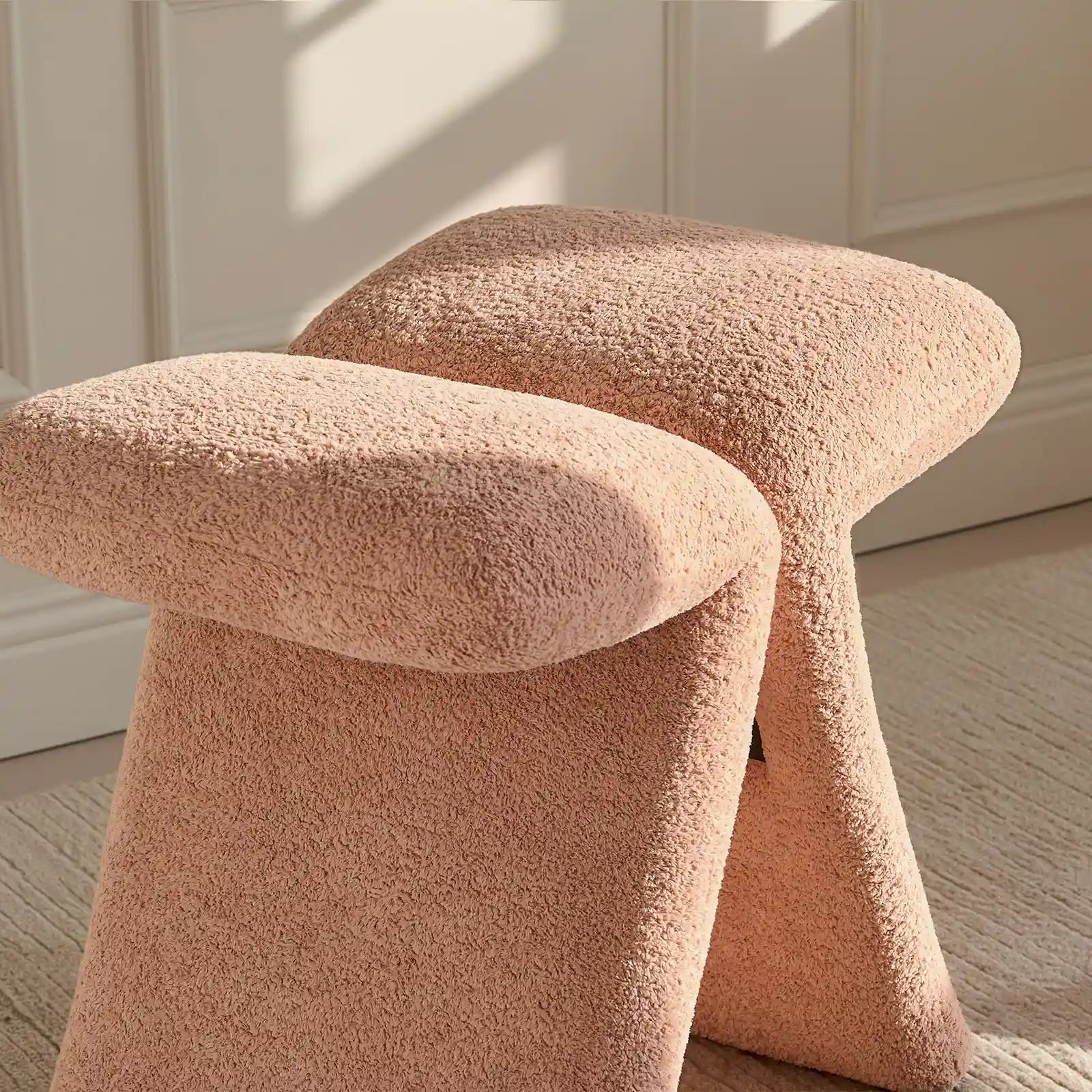 Faye Bouclé Accent Stool, Designer Edition
