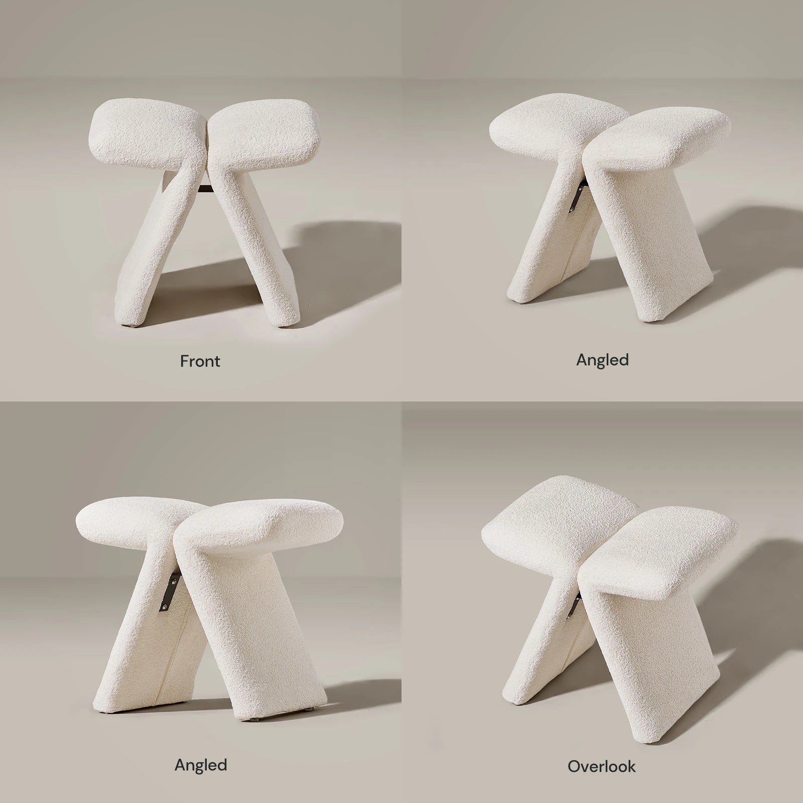 Faye Bouclé Accent Stool, Designer Edition