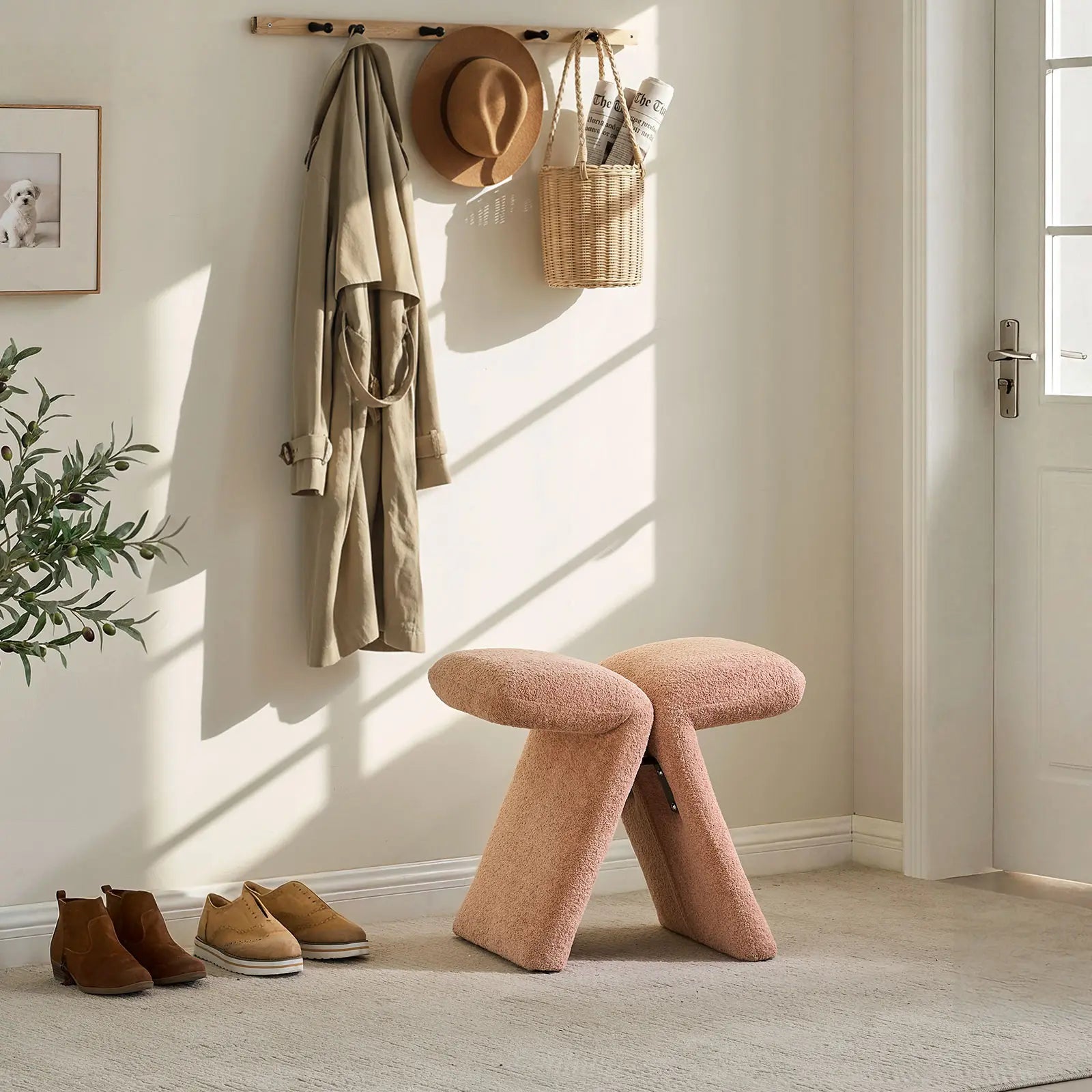 Faye Bouclé Accent Stool, Designer Edition