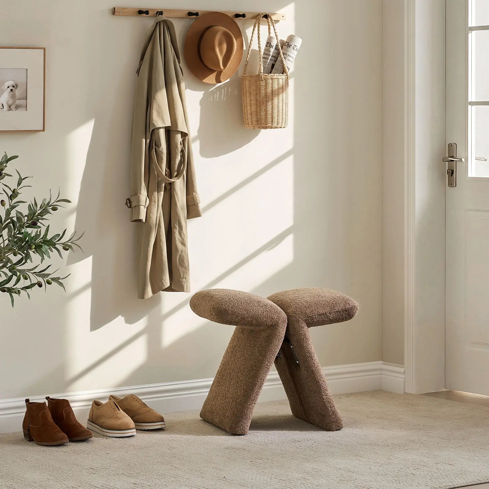 Faye Bouclé Accent Stool, Designer Edition