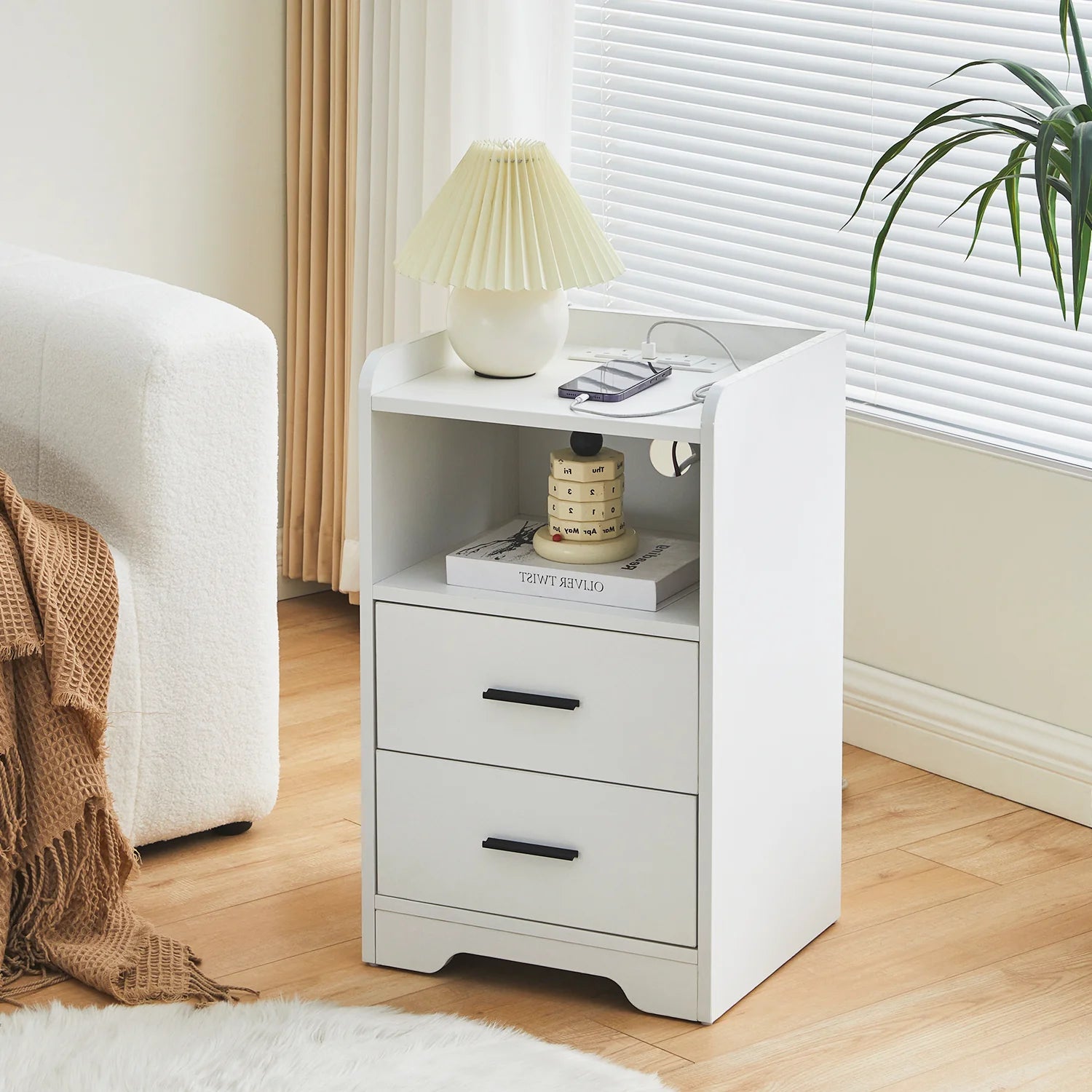 Kody LED Light Bedside Table