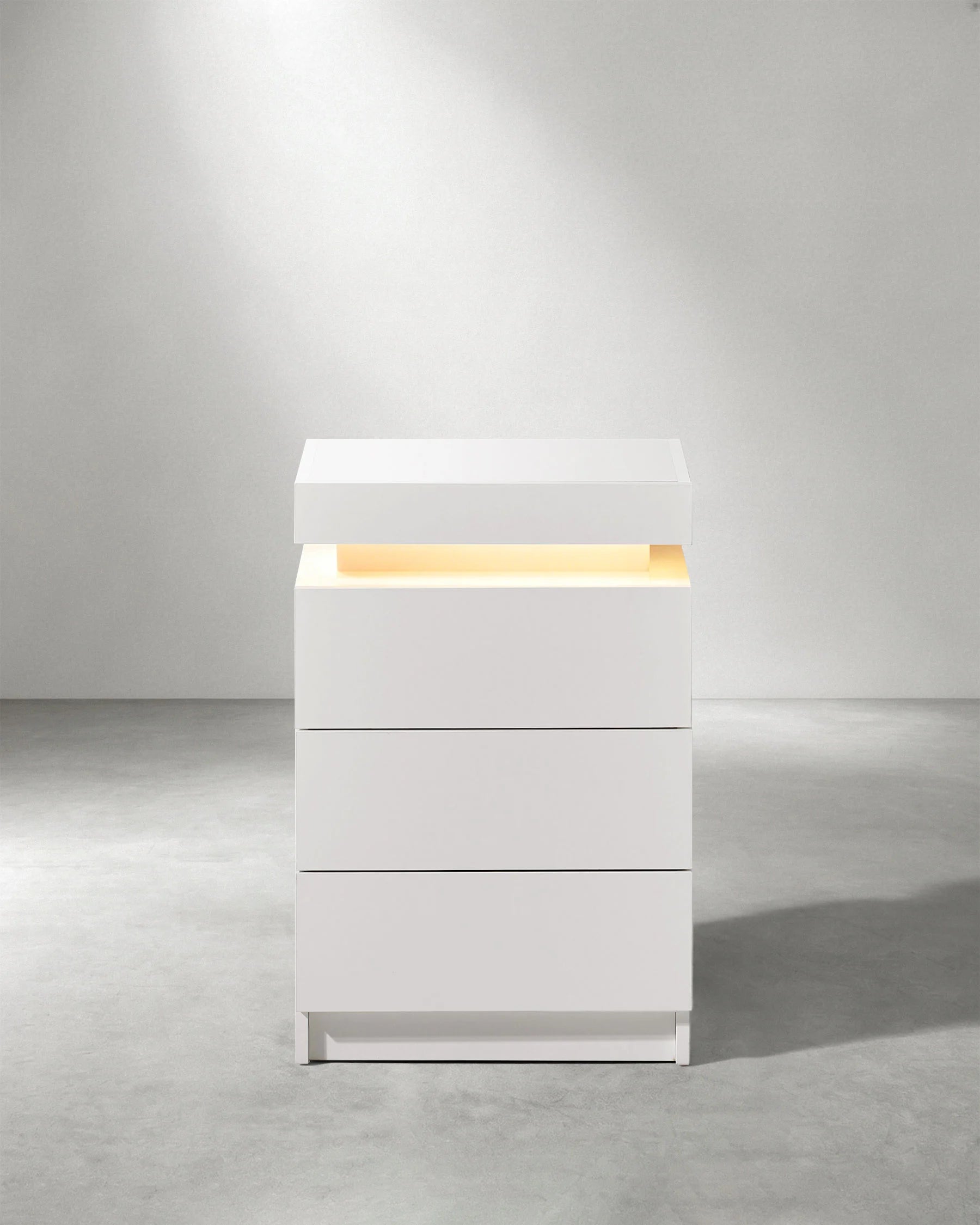 Kumar Smart LED Bedside Table in White