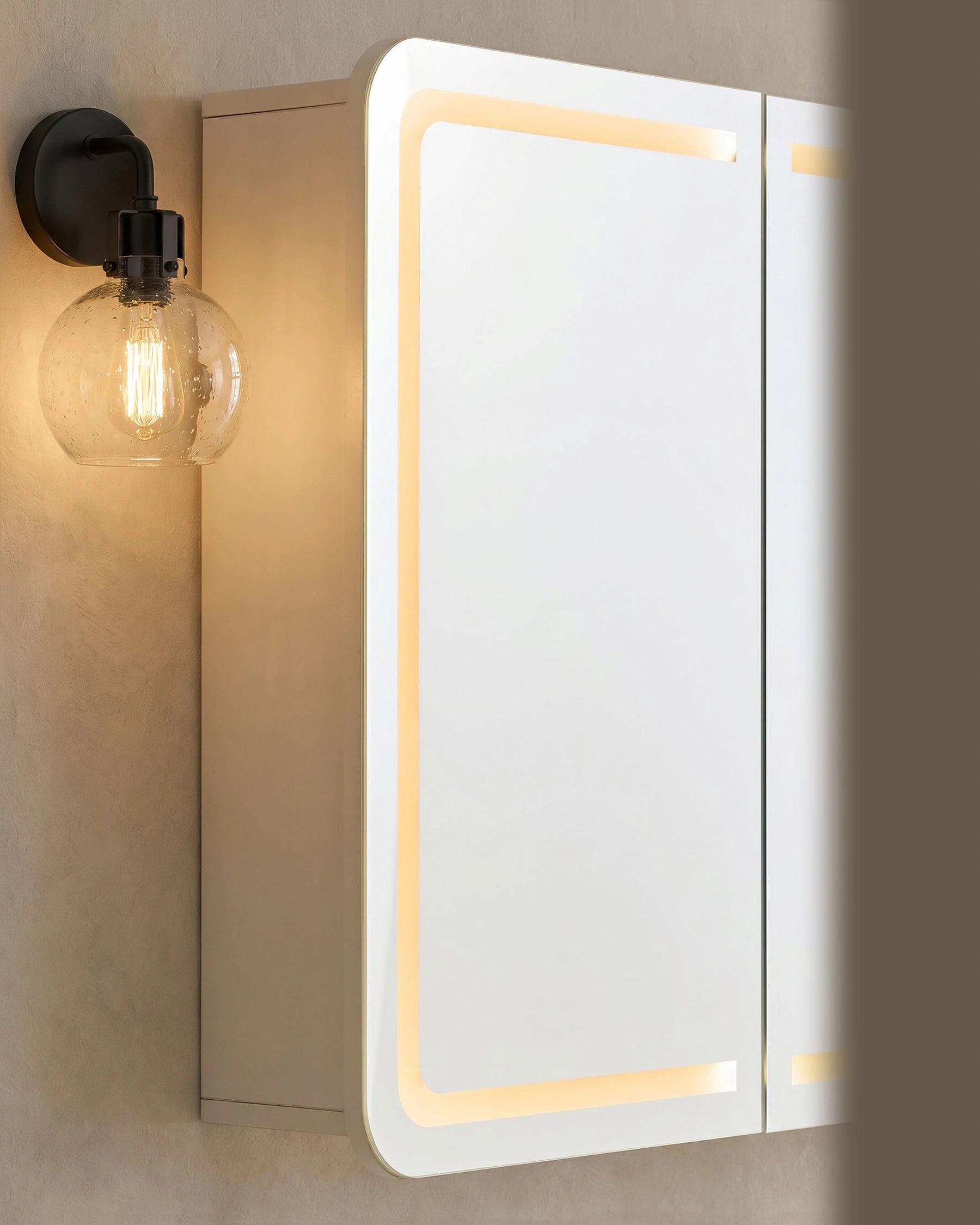 Mira Bathroom Mirror Cabinet with Integrated LED Light Frame
